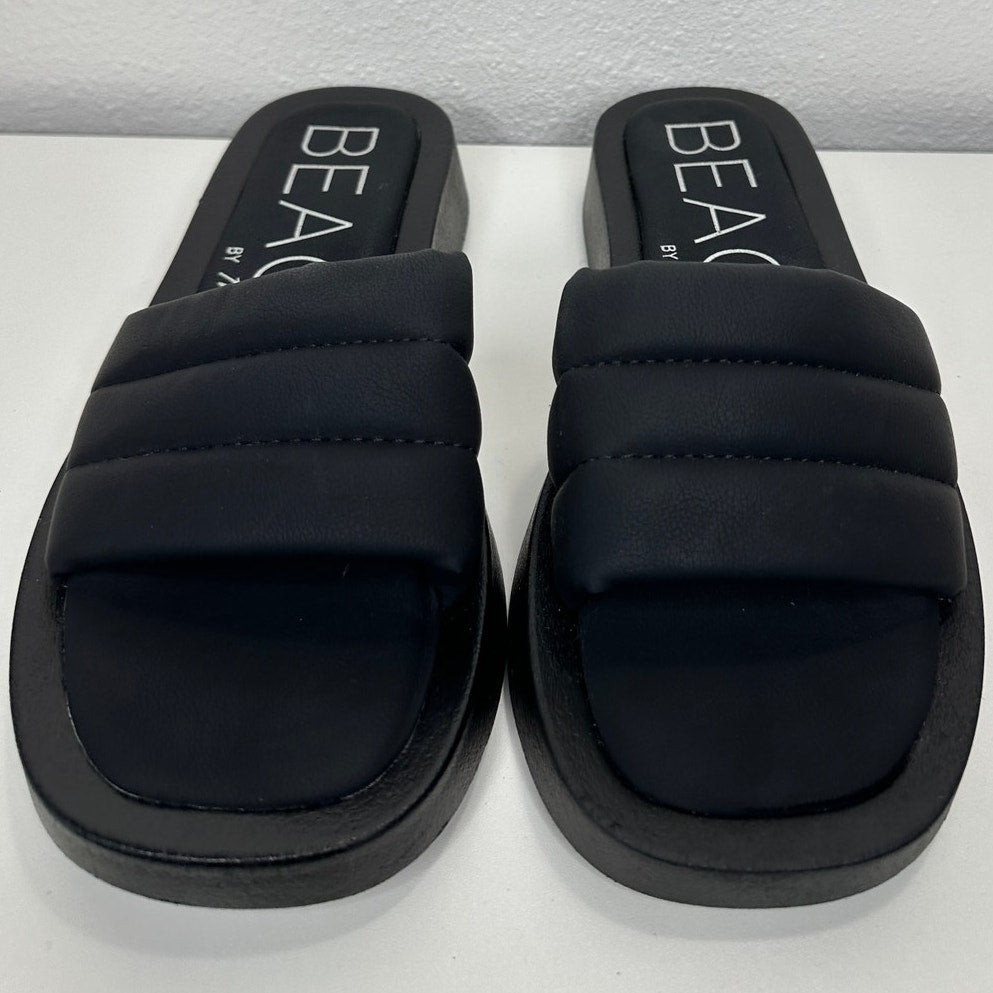Beach by Matisse Black Pax Slide Puffy Strap Sandal 8