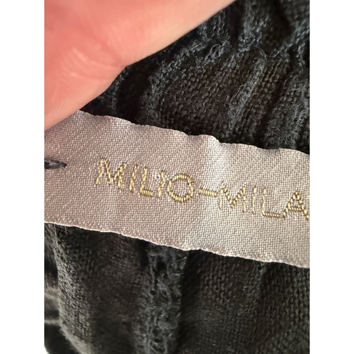 Milio Milano Black Frayed Wide Leg Pants Women M