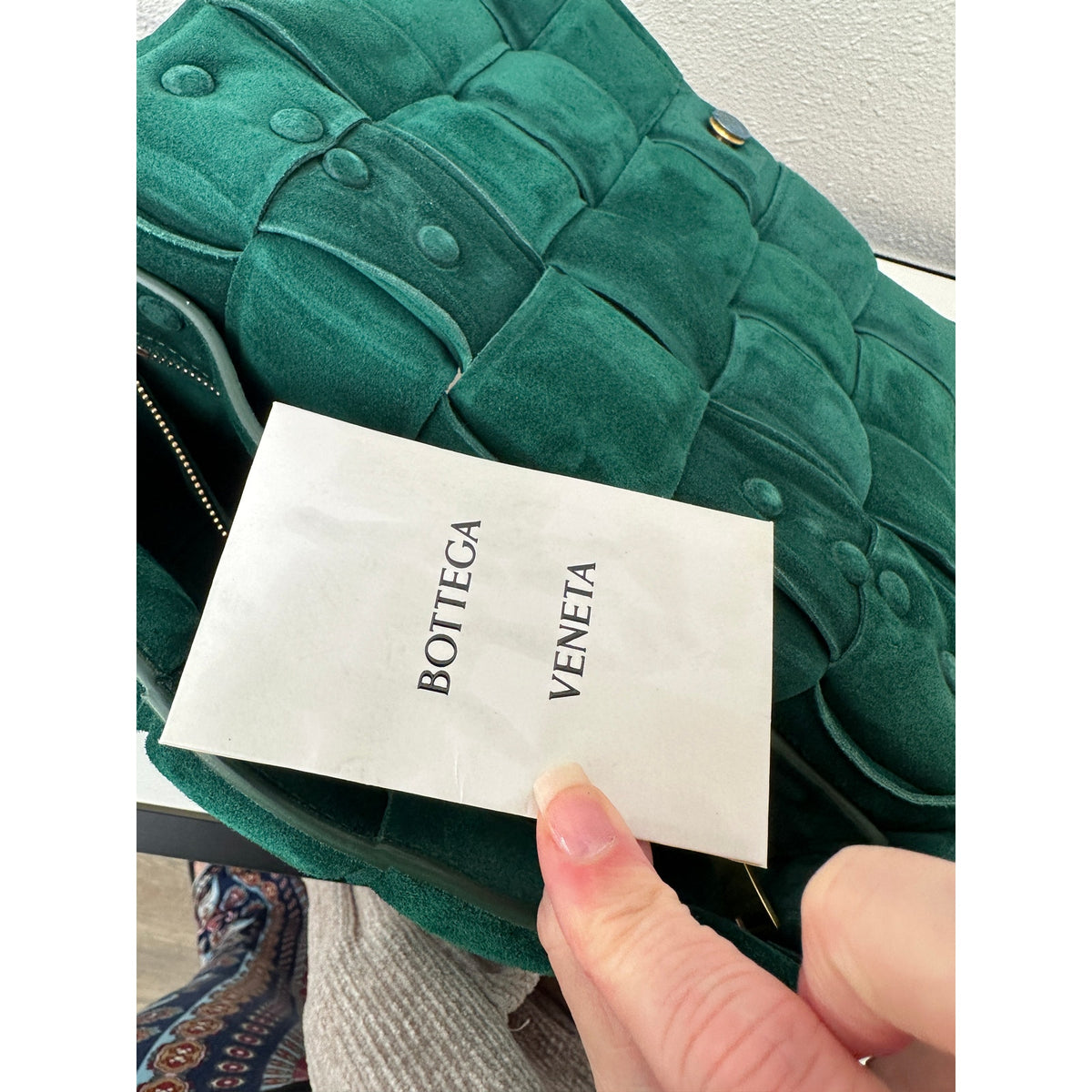 Bottega Veneta Padded Chain Cassette Bag – Green with Gold-Tone Chain