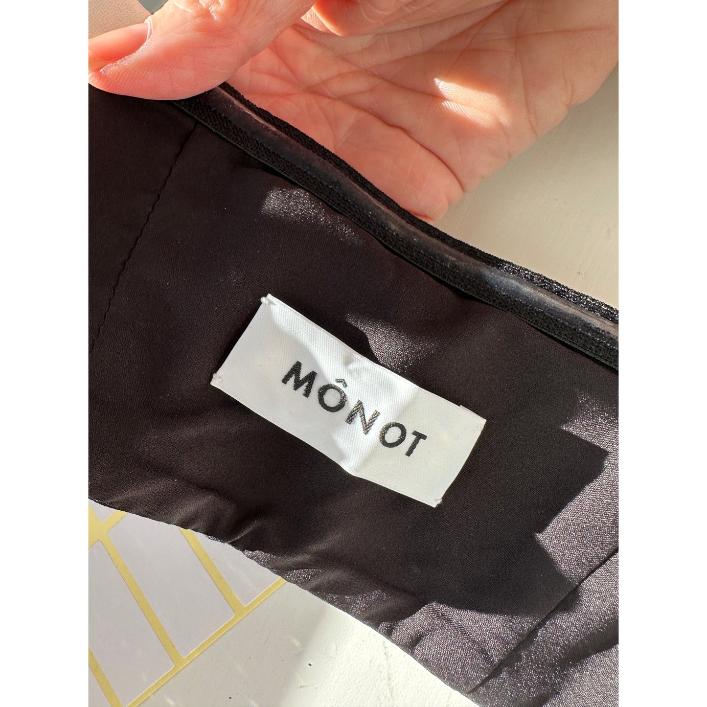 Mônot Black White Contrast Bustier Bra Crop Top Women’s Size 6