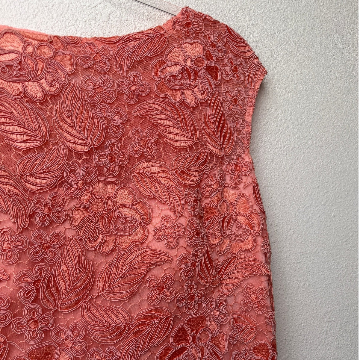 Sue Wong Nocturne Peach Embroidered Dress Women 16