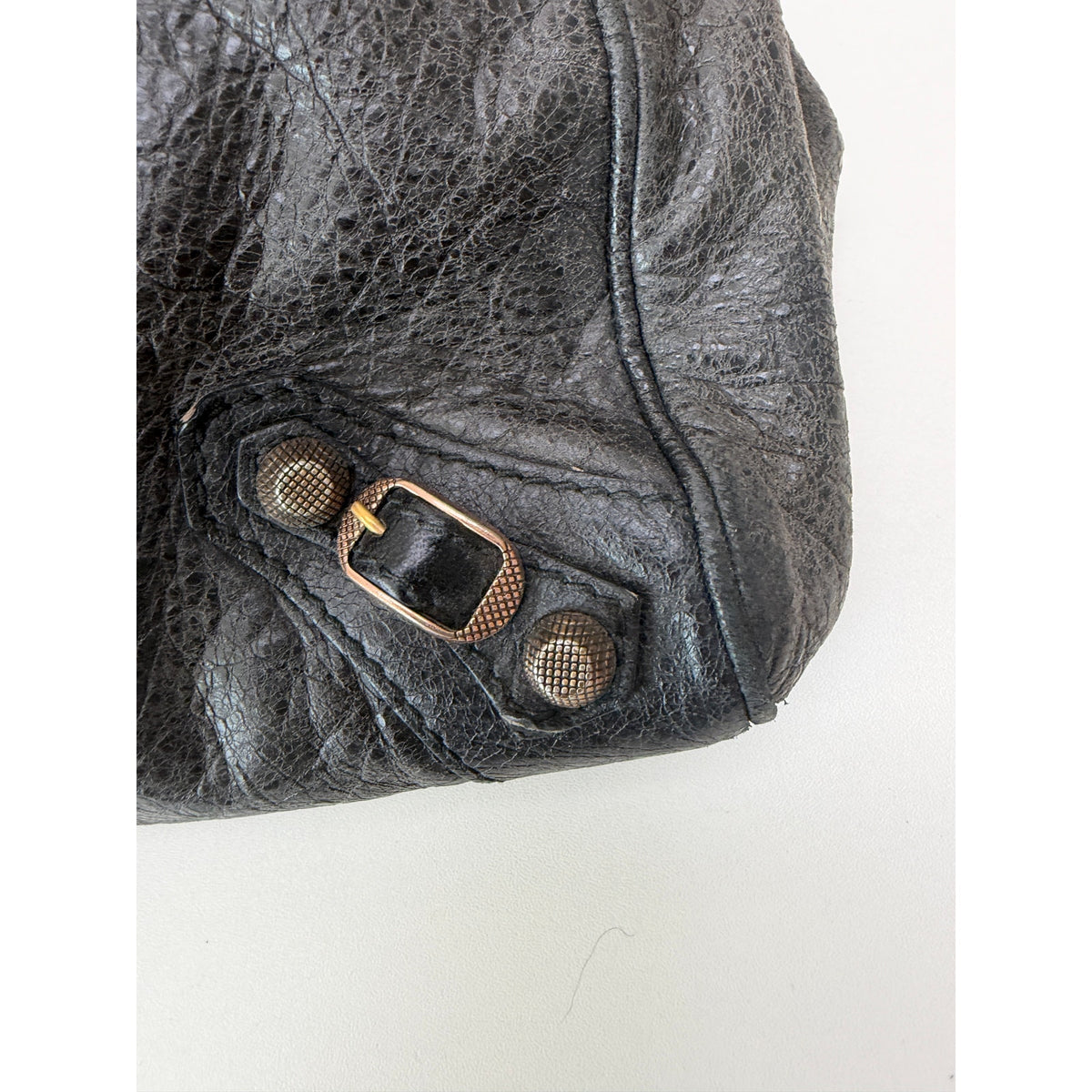 Balenciaga Black Studded Motorcycle Satchel Women's