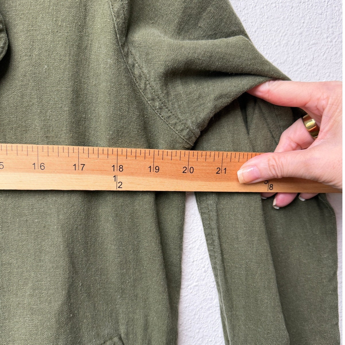 Love Tree Olive Linen Blend Moto Jacket Women's M