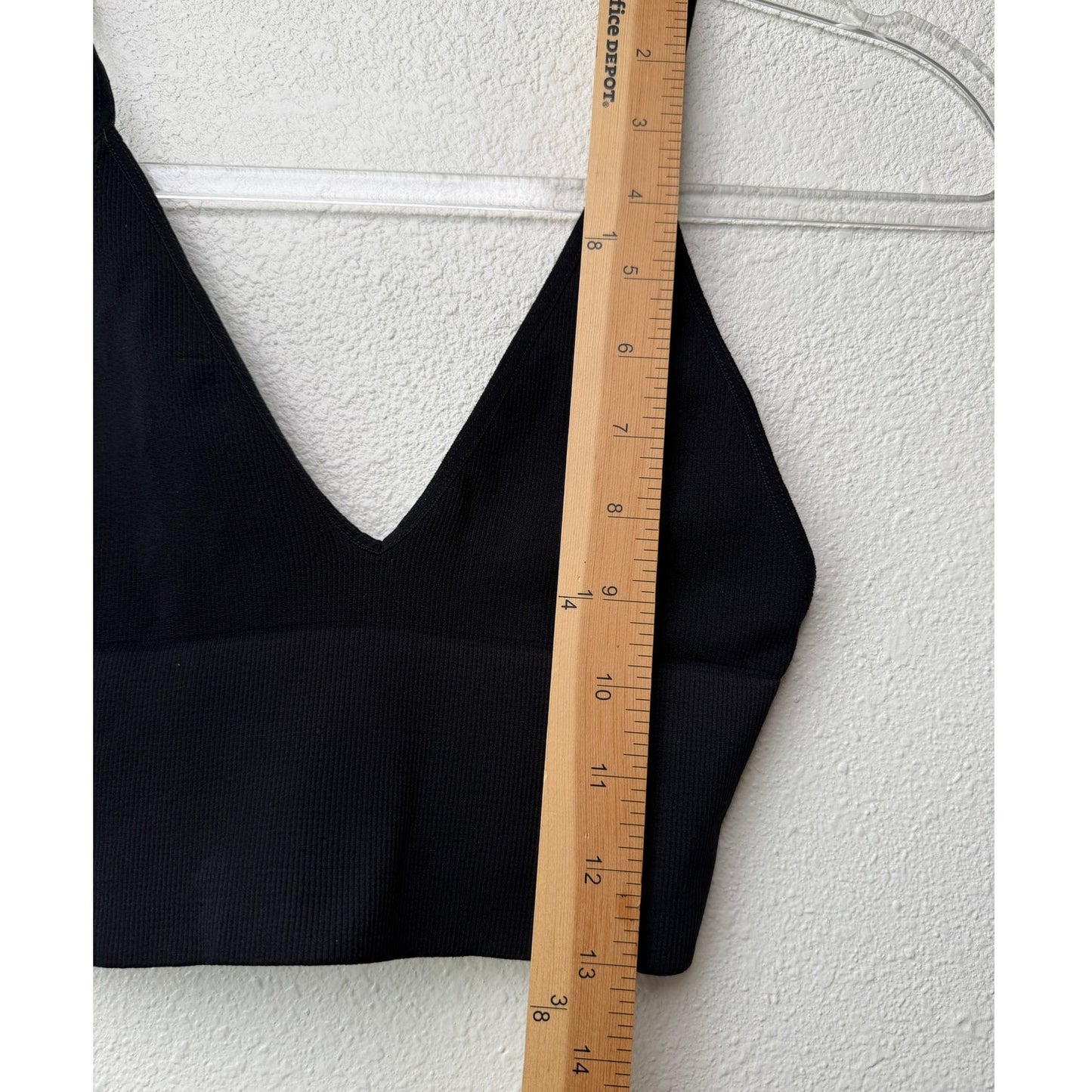 Free People Intimately Black Deep V Seamless Bralette Crop Top XS/S
