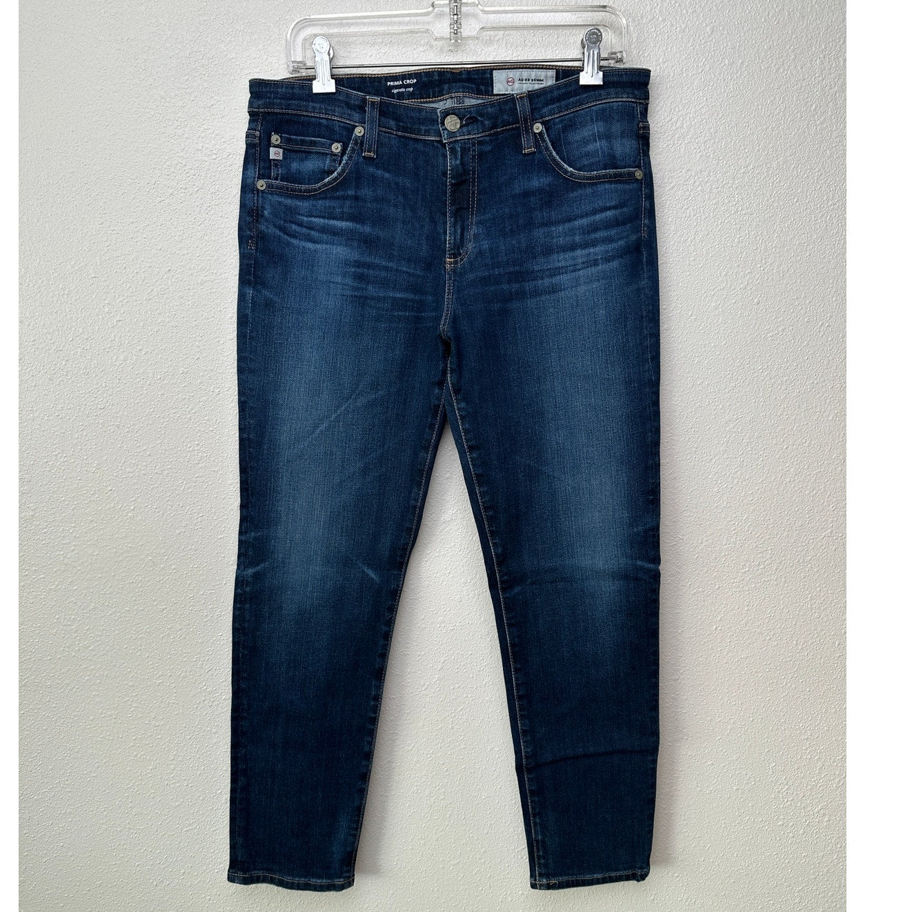 AG Jeans Prima Crop Cigarette Jeans Blue Women’s 31 Ankle Mid Rise
