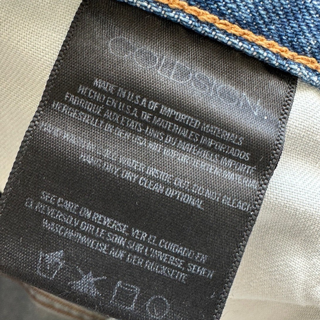Goldsign Medium Light Wash Straight Leg Gold Button Fly Denim Jeans 31