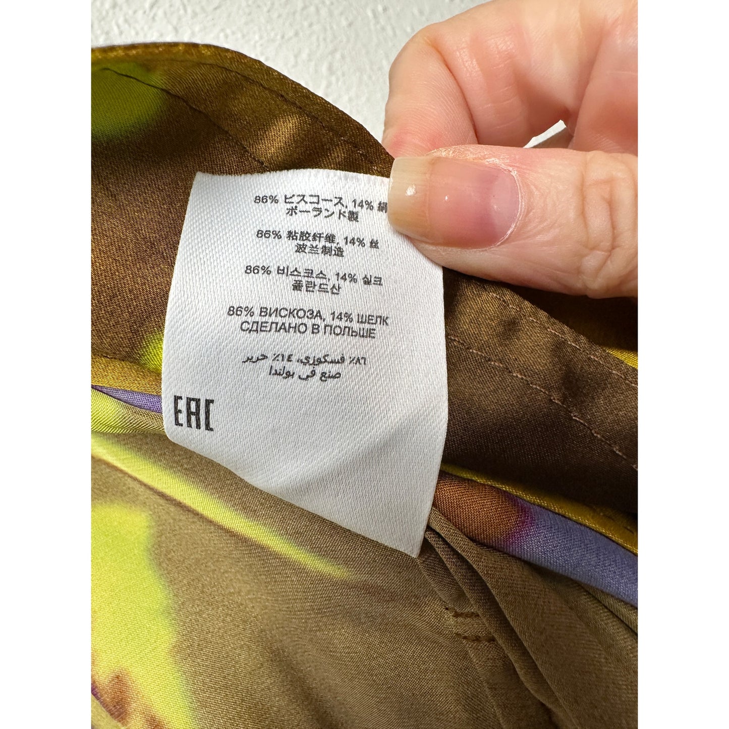 Dries Van Noten floral satin trench coat yellow women US 8 double-breasted