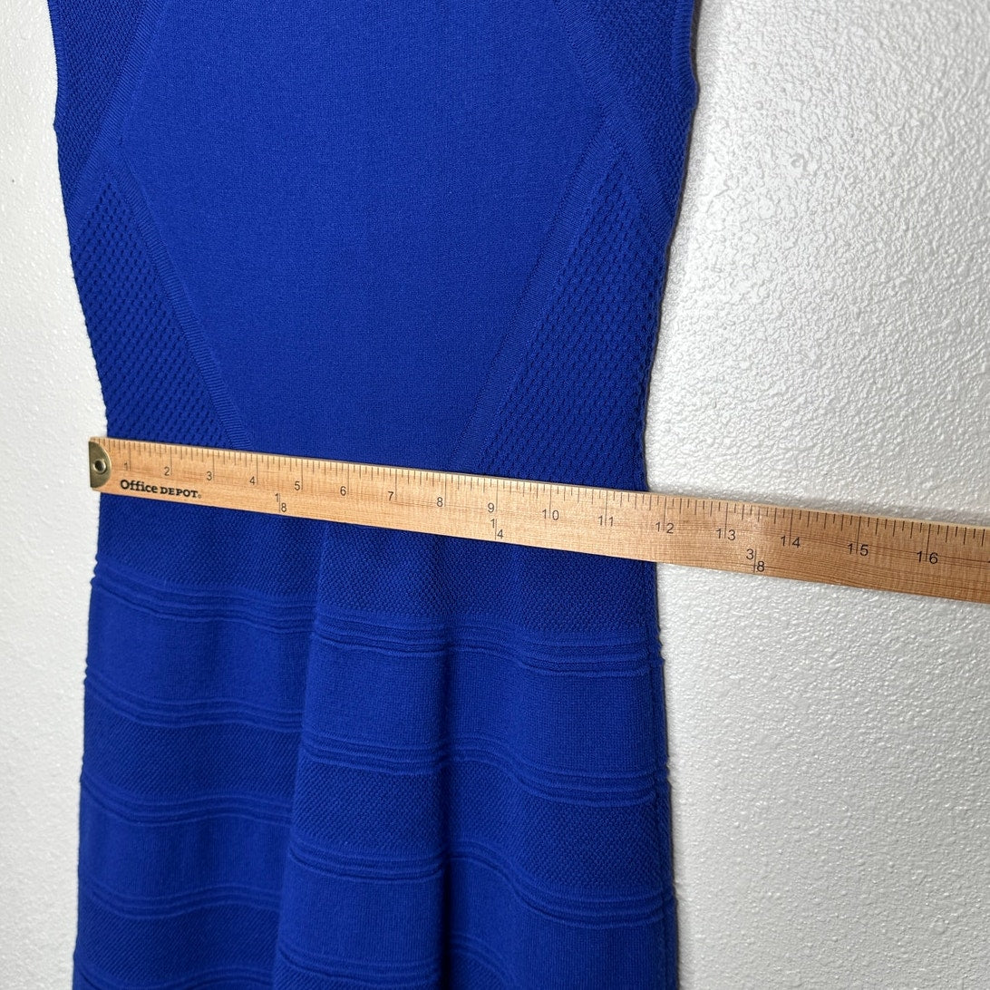 Milly Royal Blue Round Neck Sleeveless Fit & Flare Dress P 2