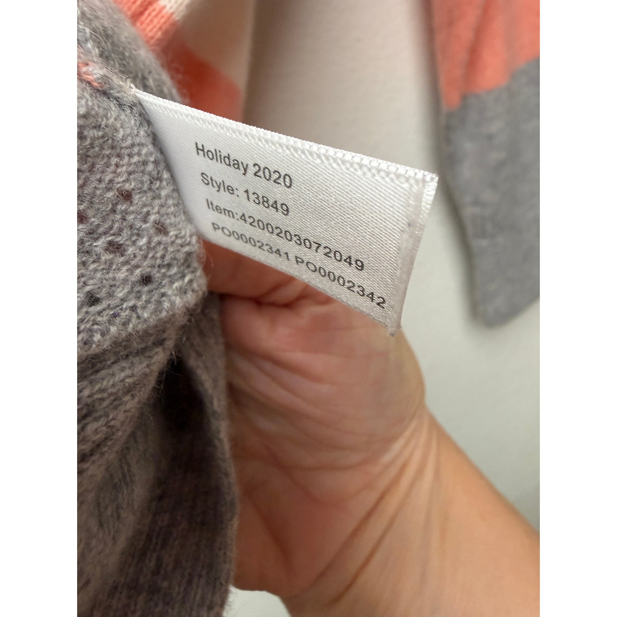 Marine Layer Gray Pink Stripe Cashmere Sweater Women S