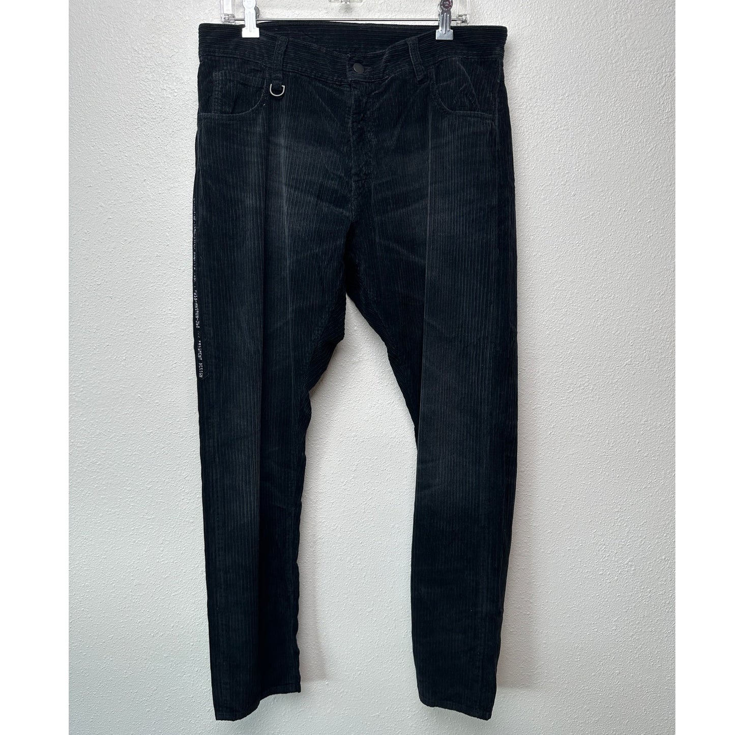 NWT Moncler 7 Fragment Corduroy Pants Black Men’s 48 Side Code Print