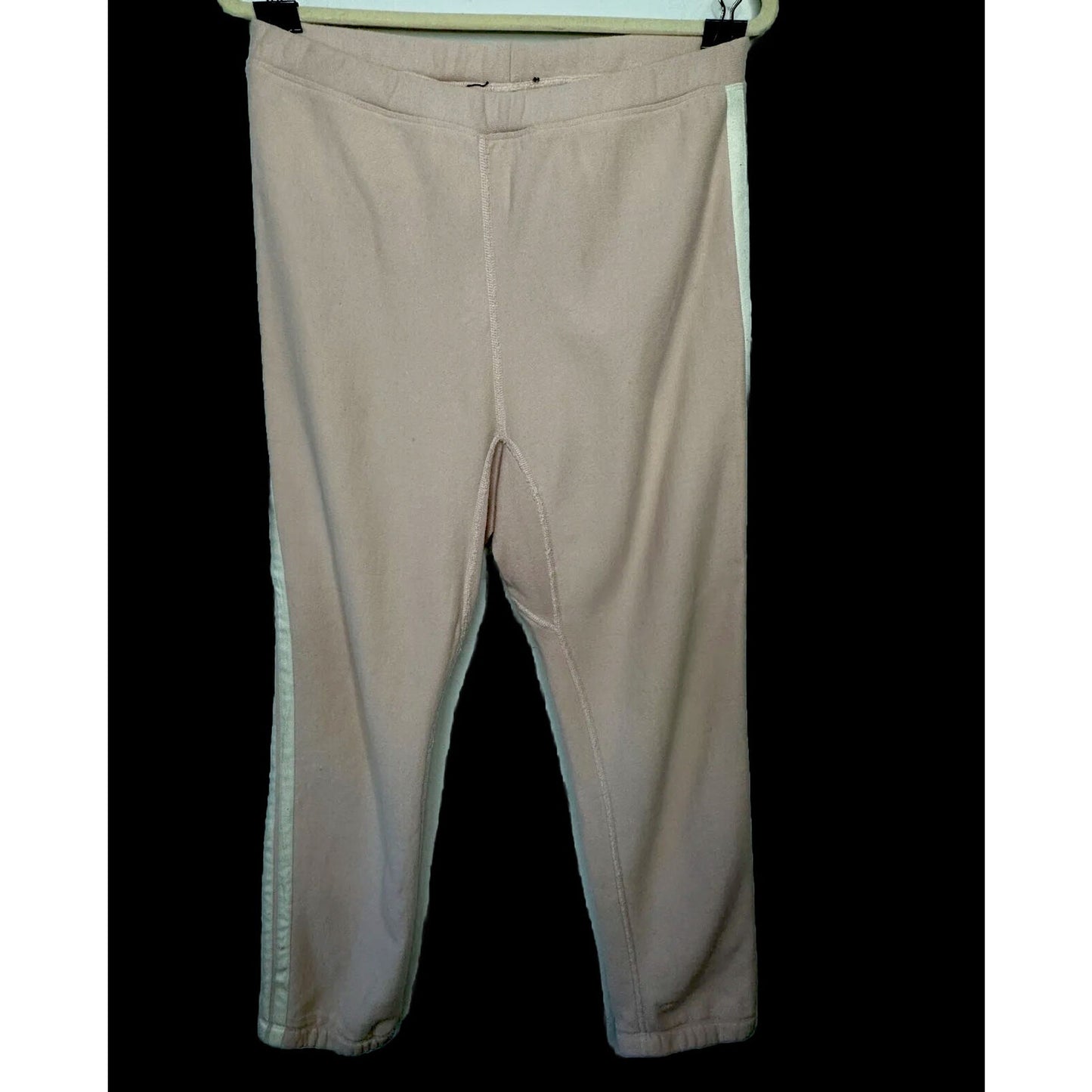 Light Pink Inner Drawstring High Waist Jogger Sweat Pant White Side Stripe M
