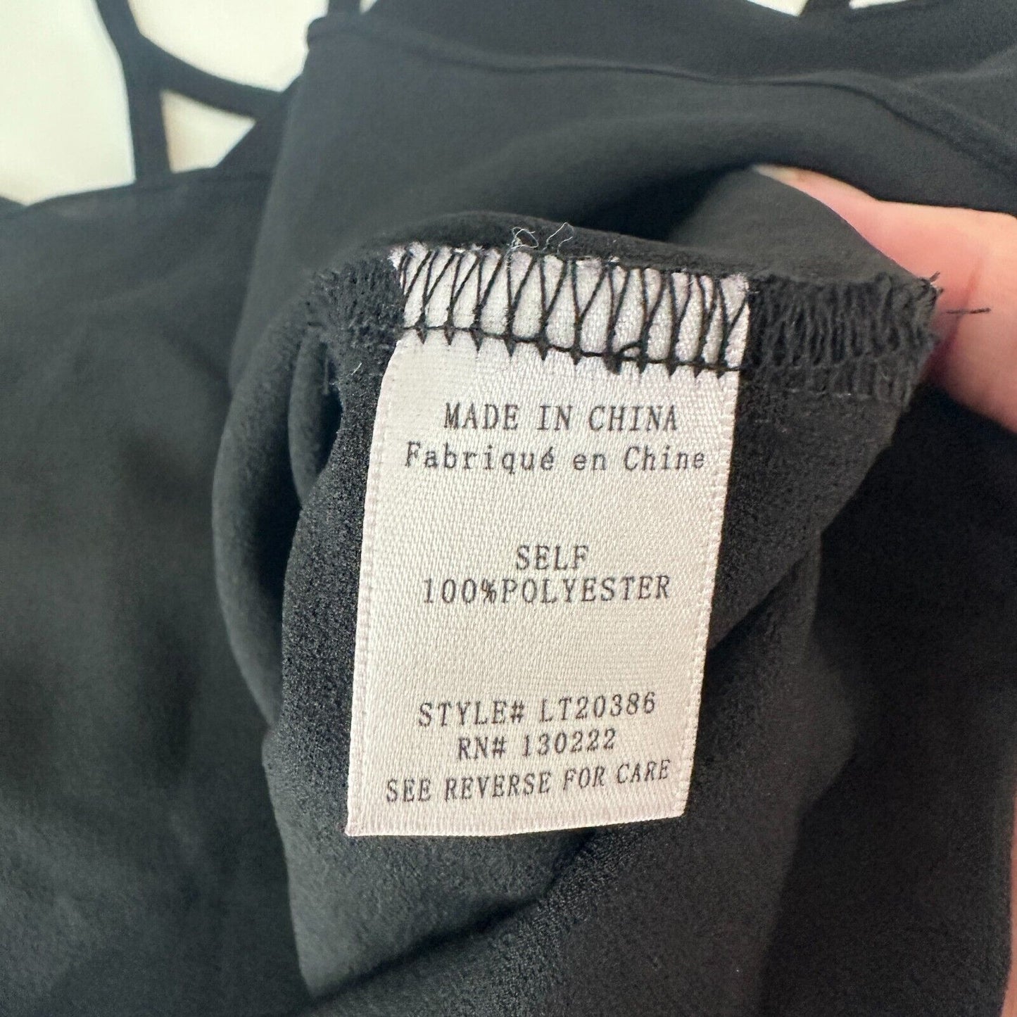 Love Riche Sexy Strappy Jet Black Tiered Flowy Layer Vneck Cami Top Blouse S
