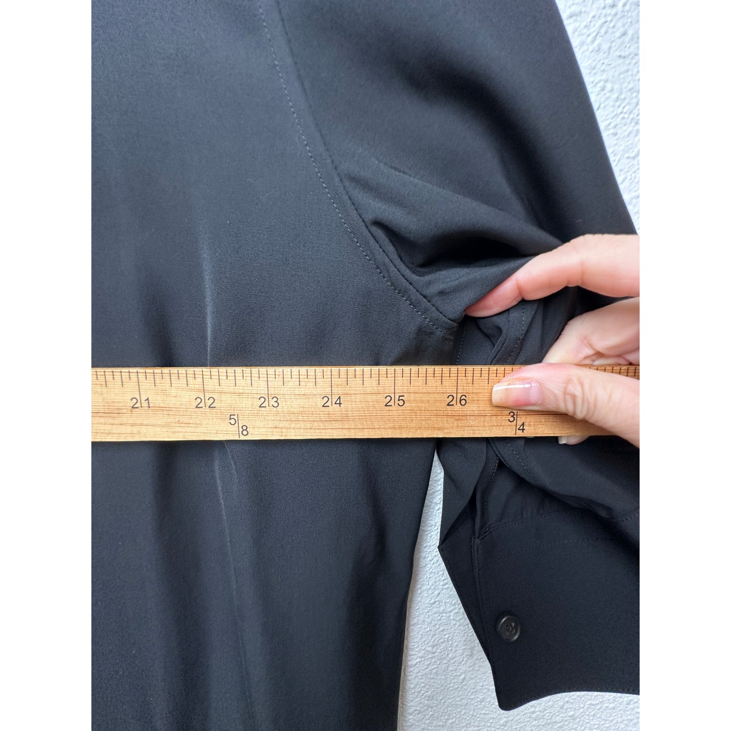 The Row Elada Wool-Blend Shirt Black Women’s US 10 3/4 Sleeve