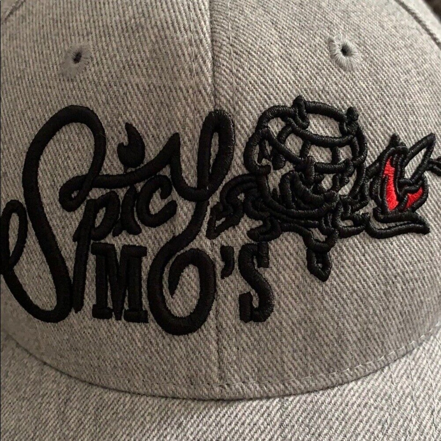 Cute Spicy Mos Denim Heathered Gray Adjustable Baseball Hat Chili Pepper Cap