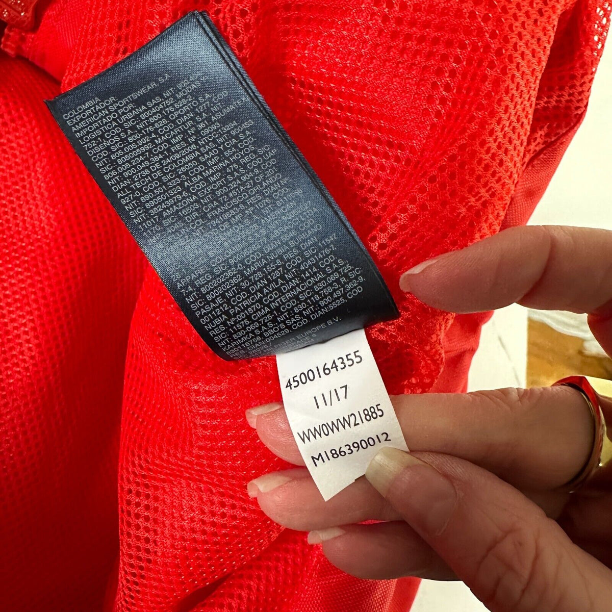 Tommy X Gigi Hadad Visor K-Way Jacket Flame Scarlet-Red Front Zip Mesh Lining SM