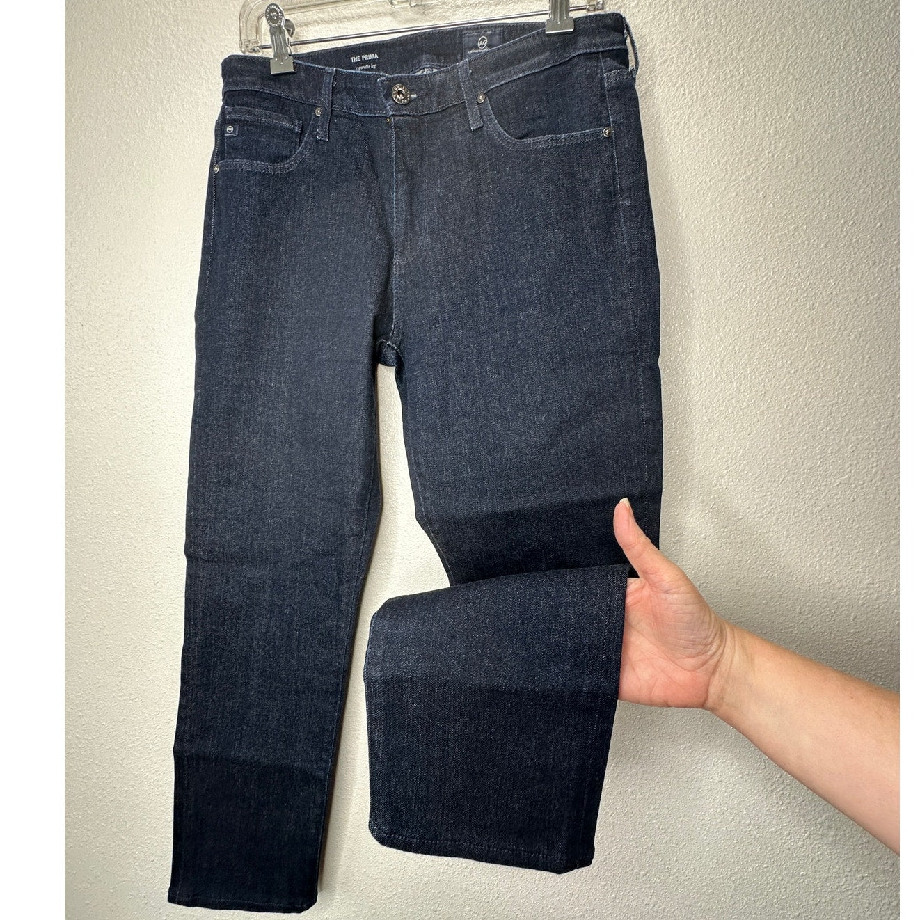 AG Medium Wash Whiskered Prima Cigarette Leg Jeans 30