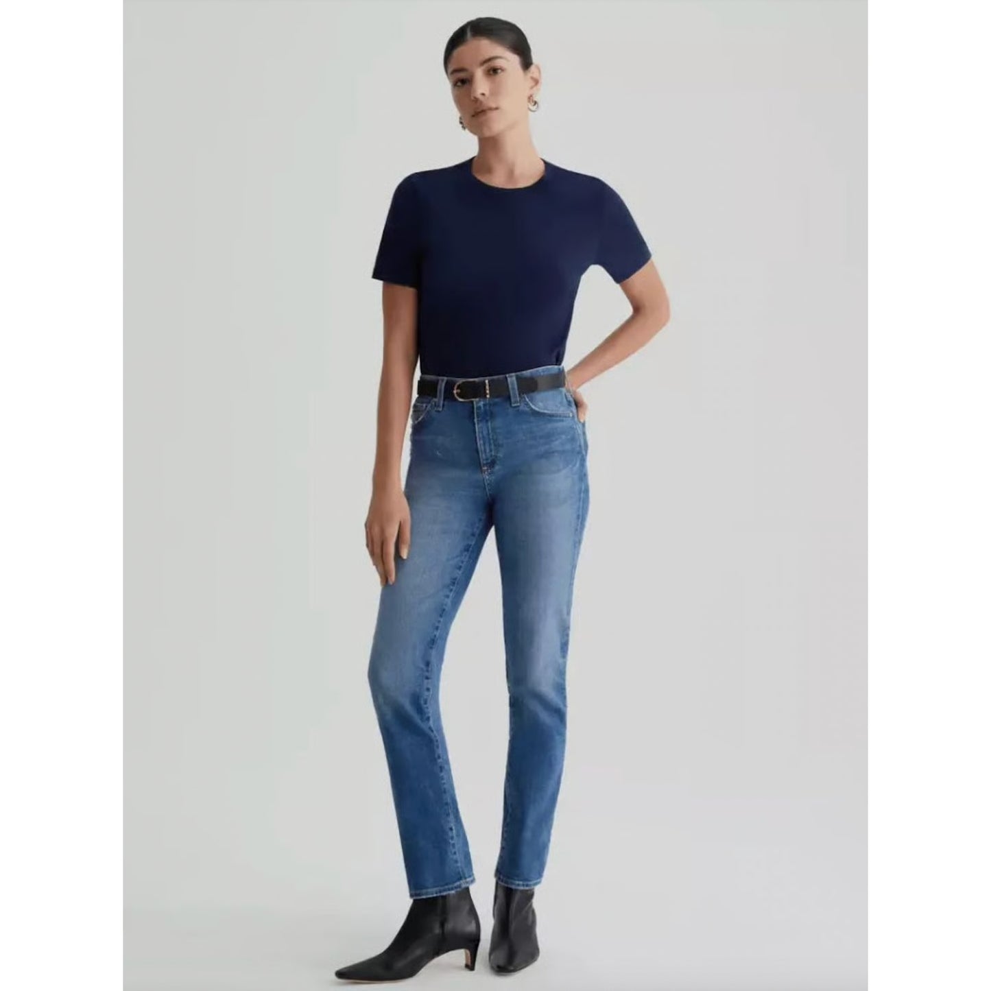 AG Dark Wash Whiskered Prima Cigarette Leg Japanese Fabric Jean 30