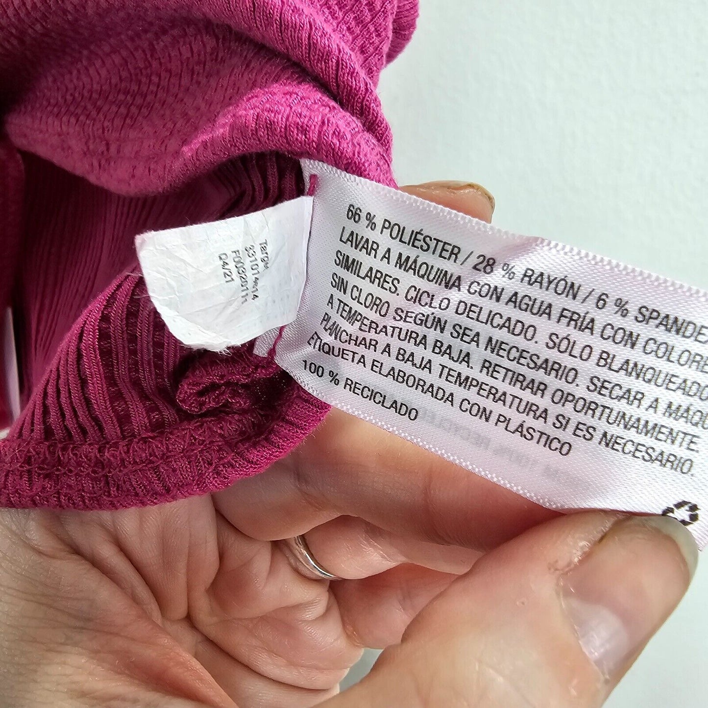 NWT Wild Fable Pink Color Block Front Ruched Bralette Crop Tank Top Medium