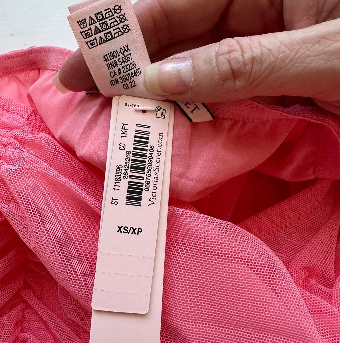 NWT Victorias Secret Pink Mesh Pleated Ruched Ruffle Stretch Mini Skirt 6
