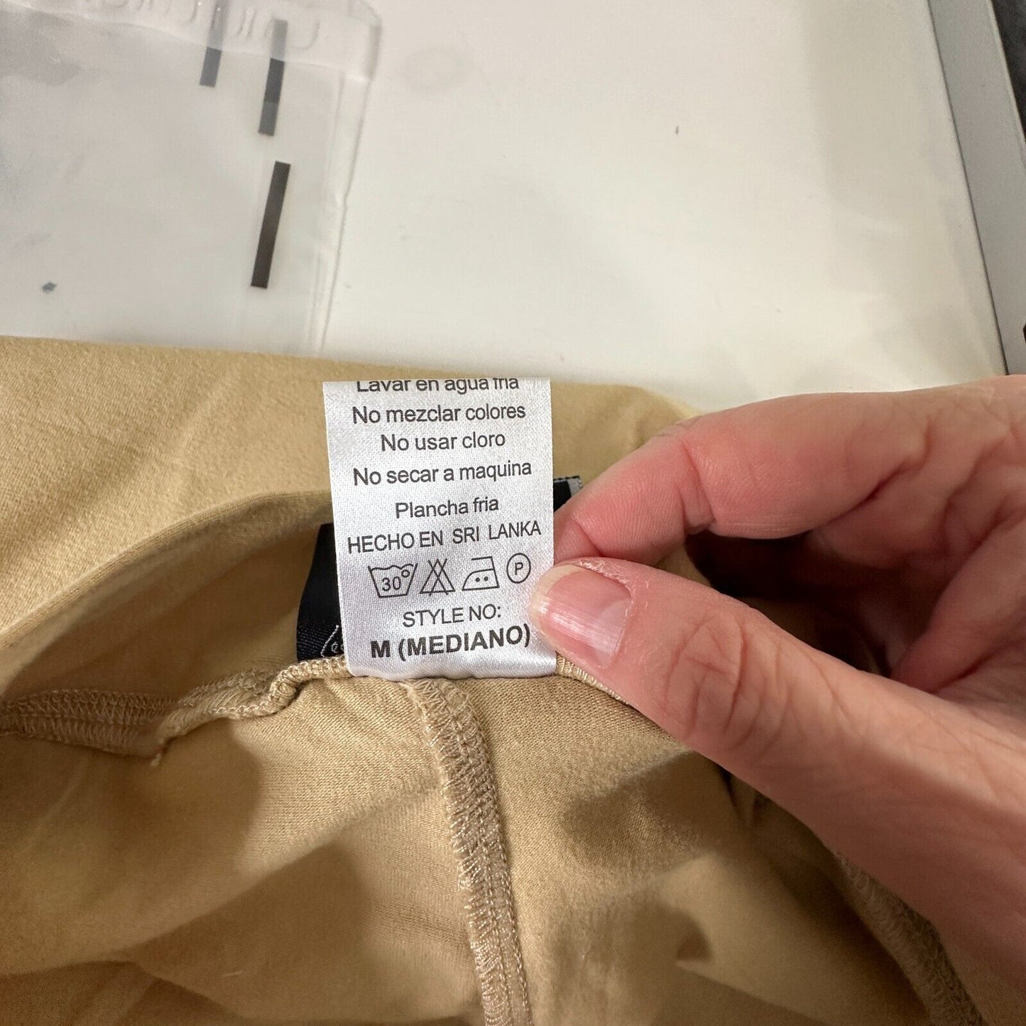 LVYC Les Vertes Yacht Club Tan Leggings Black LVYC logo Waist Medium