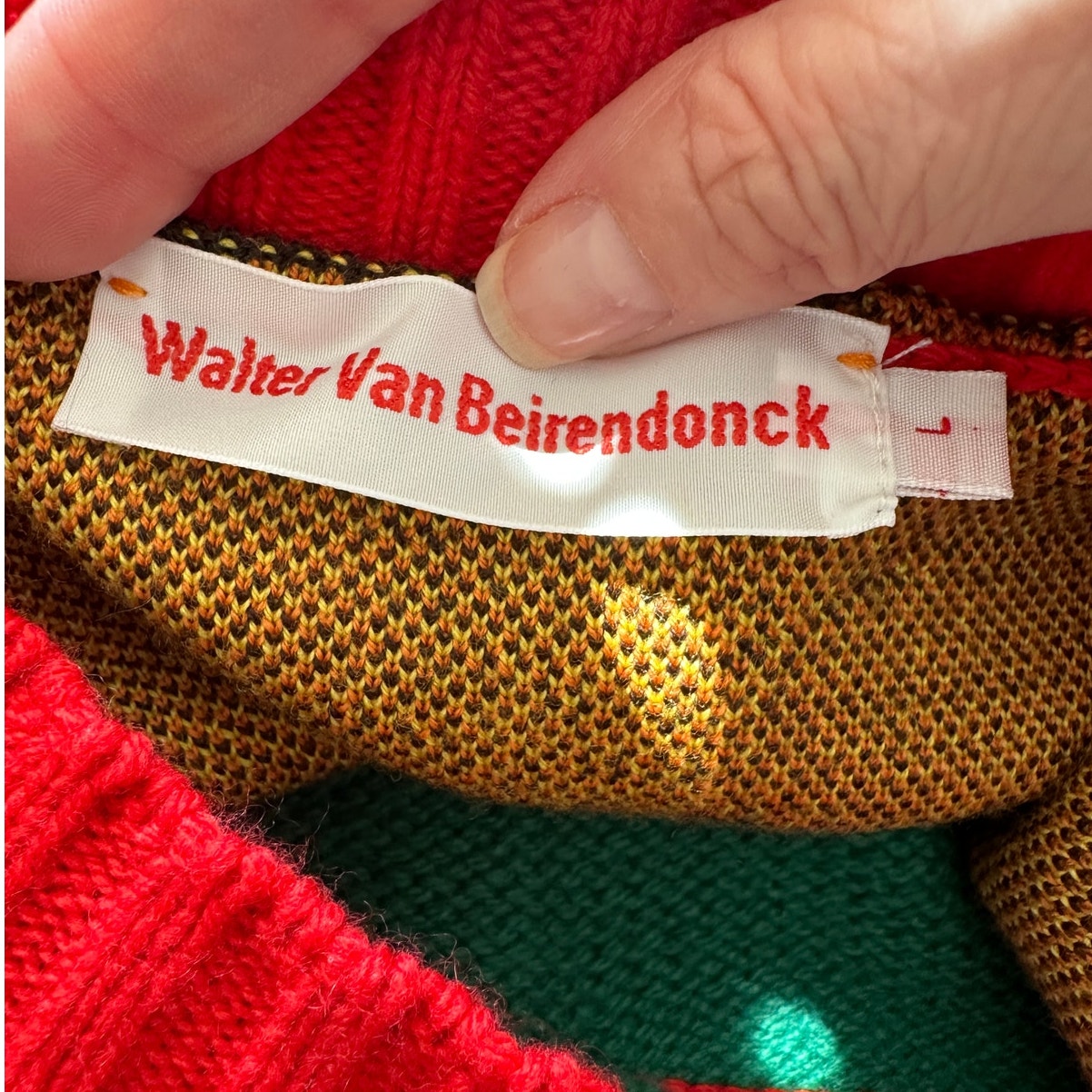 Walter Van Beirendonck Demand Freedom 100% Super Fine Wool Sweater L