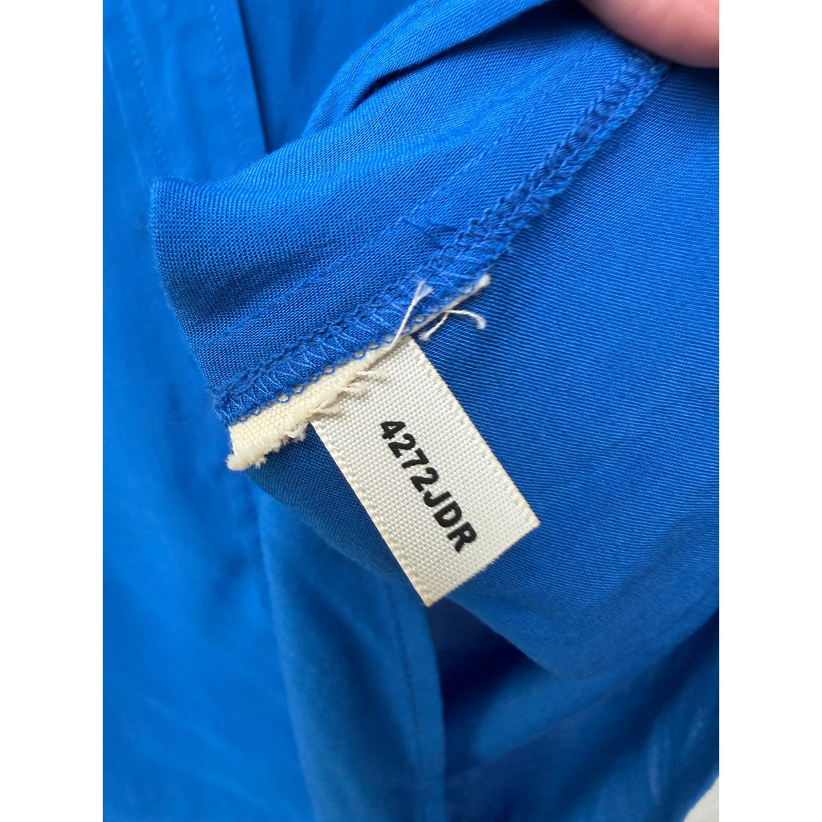 L'AGENCE Blue Button Front Blouse Women M 3/4 Sleeve