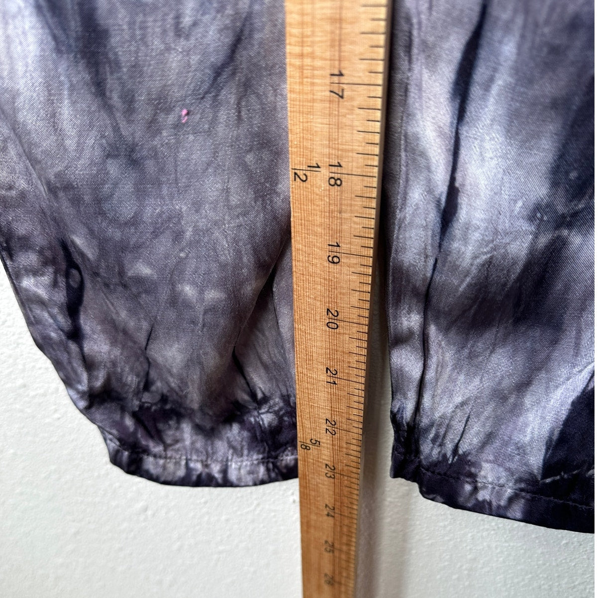 Nation Ltd Purple Cream Tie Dye Satin Elastic Waist Pocketed Pants S