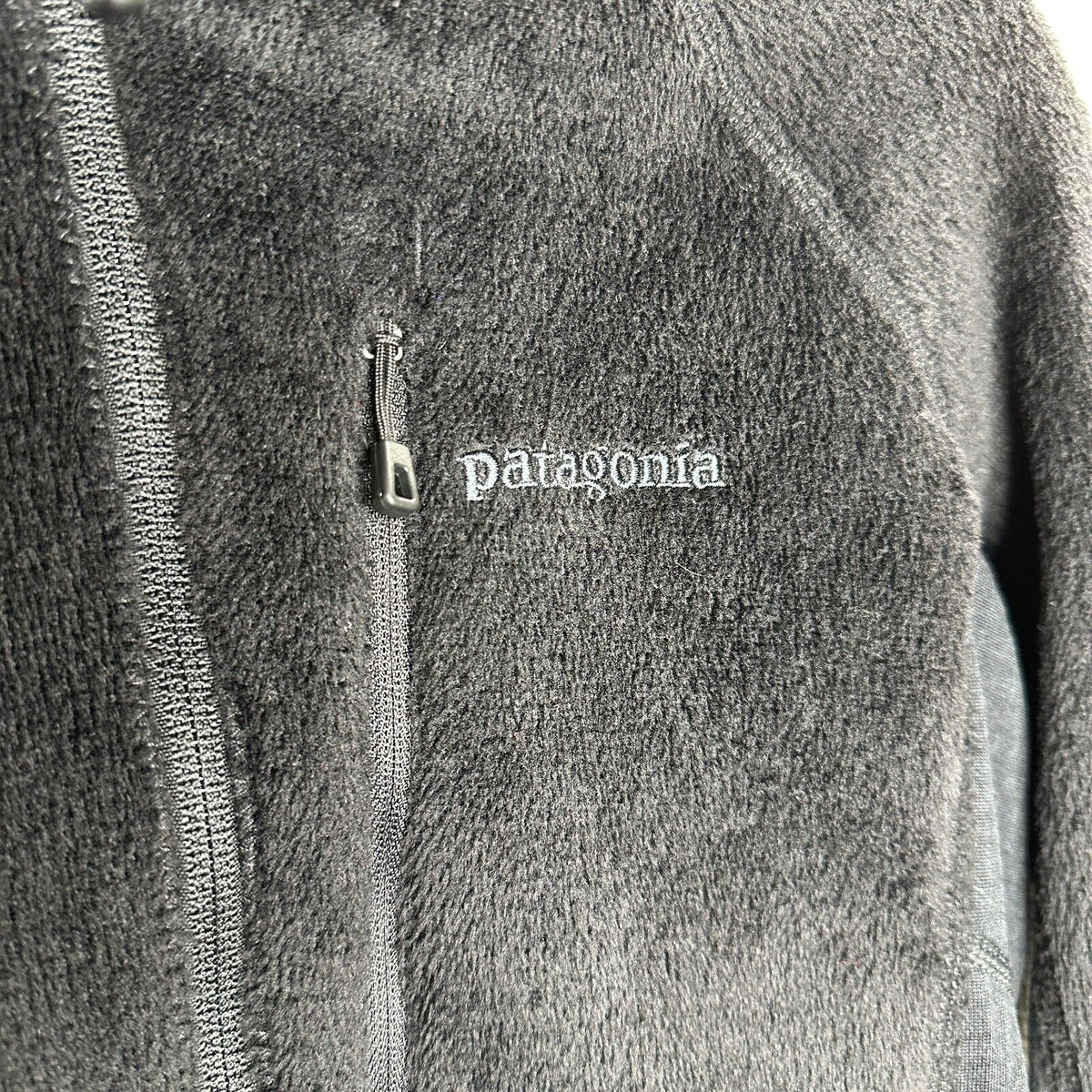 Patagonia Black Fuzzy Long Sleeve Front Full Zip Light Weight Fitted Jacket S