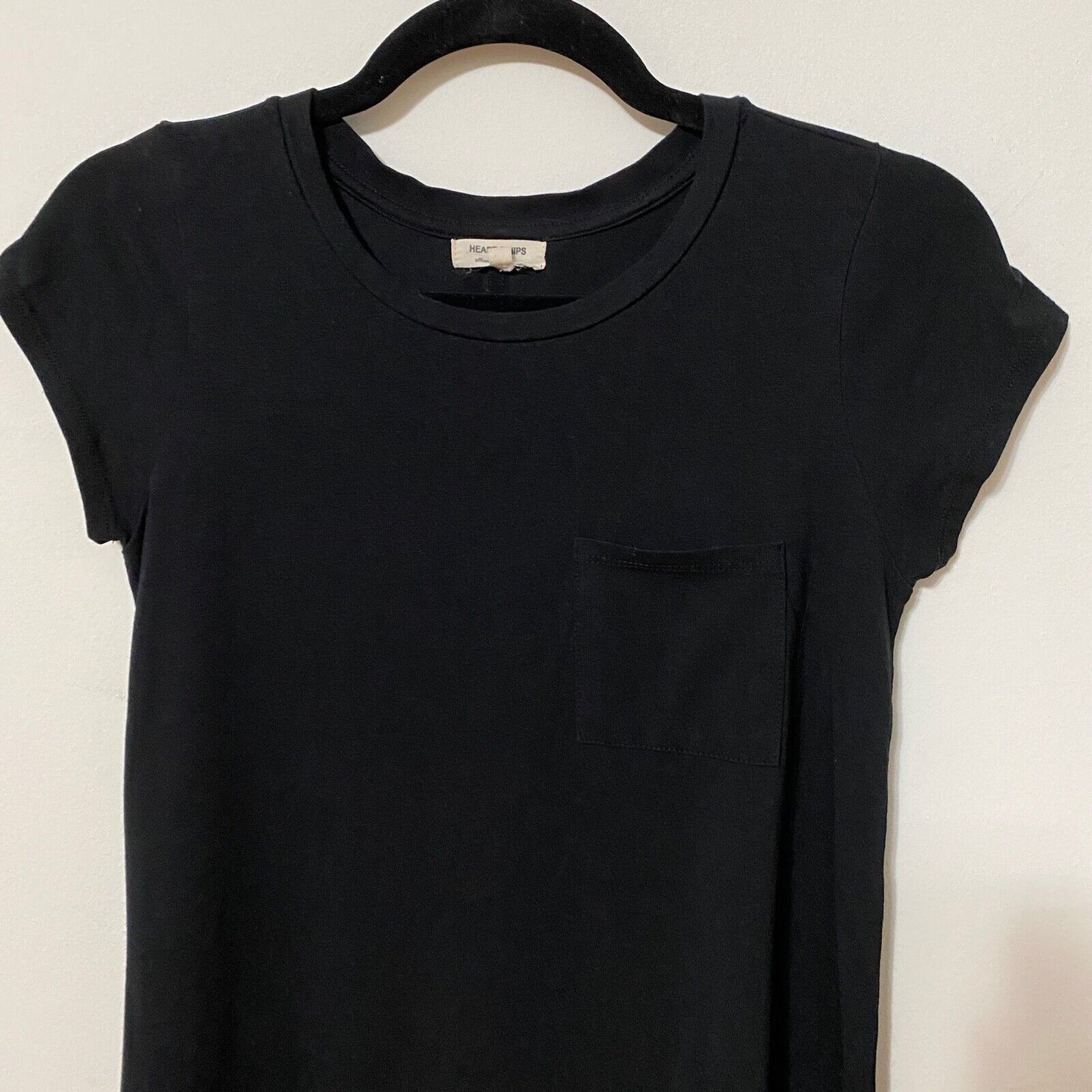 Heart & Hips Black Front Pocket T-Shirt Shift Dress Round Neck Short Sleeve S