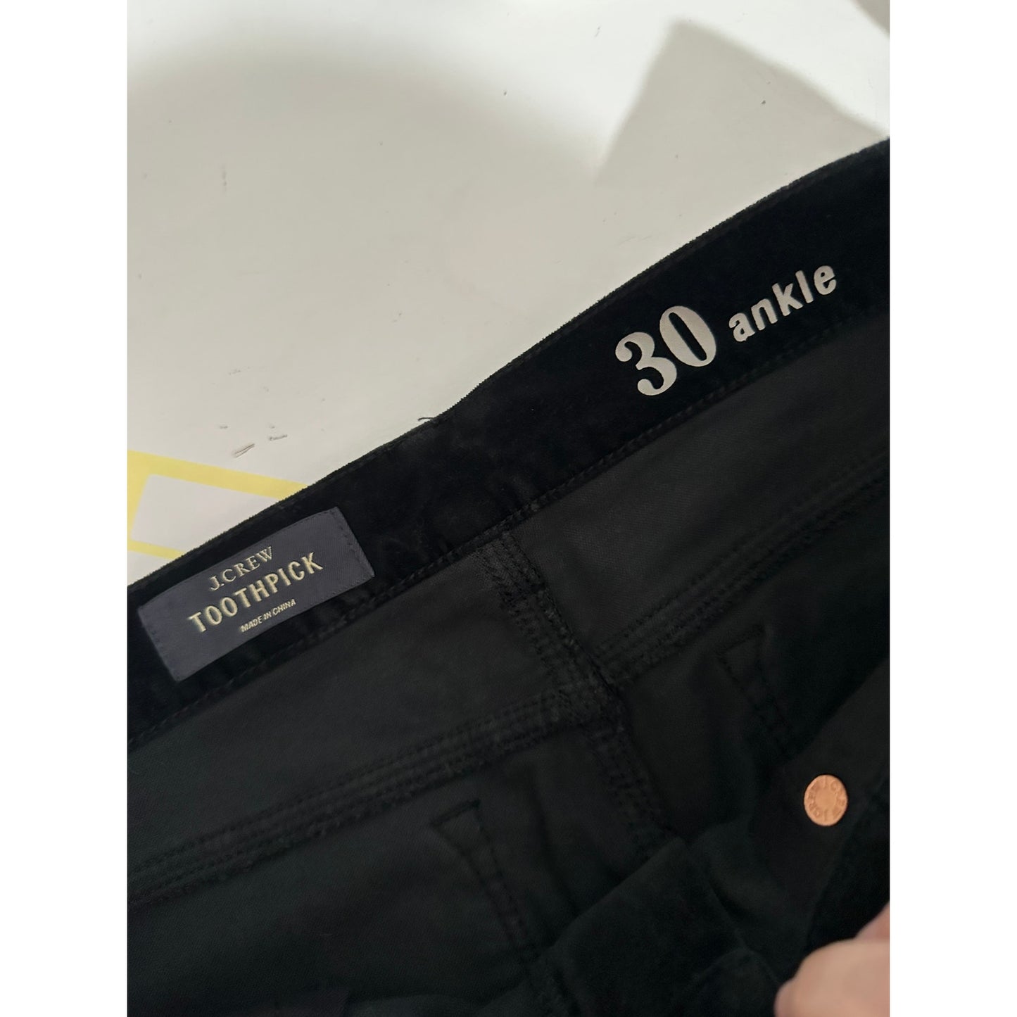 J.Crew Pants Black Velour Womens US 30 Toothpick Ankle