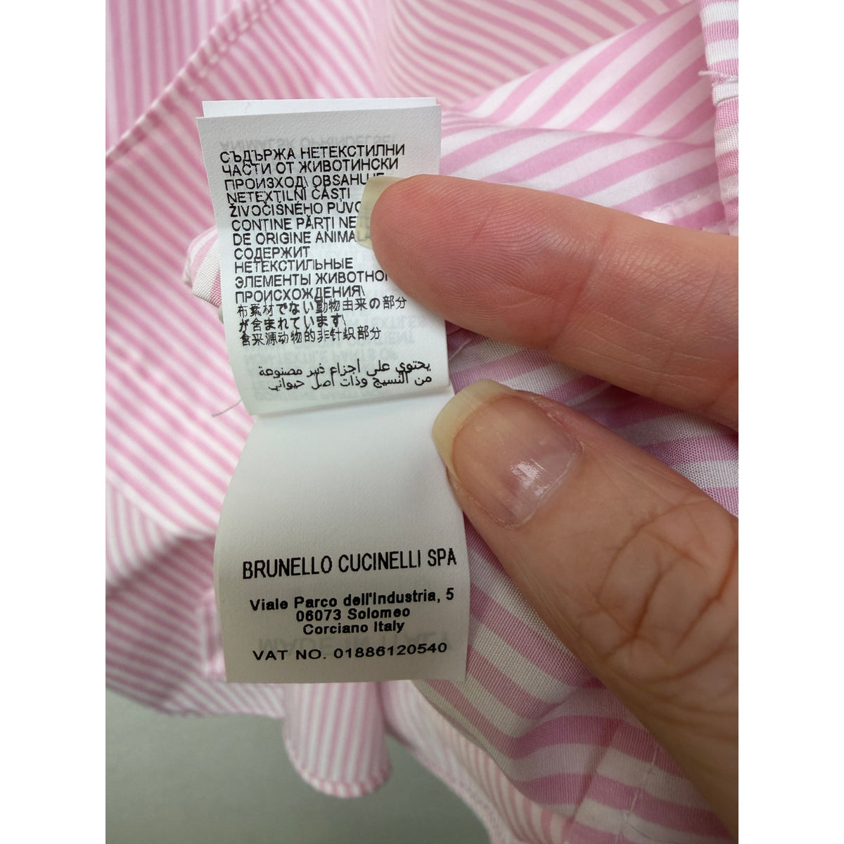 Brunello Cucinelli Pink Stripe Cotton Shirt Men L