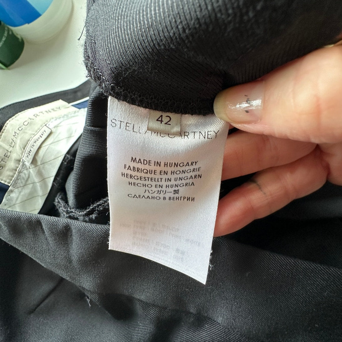 Stella McCartney Black Ankle-Zip Tailored Pants Women Size 6