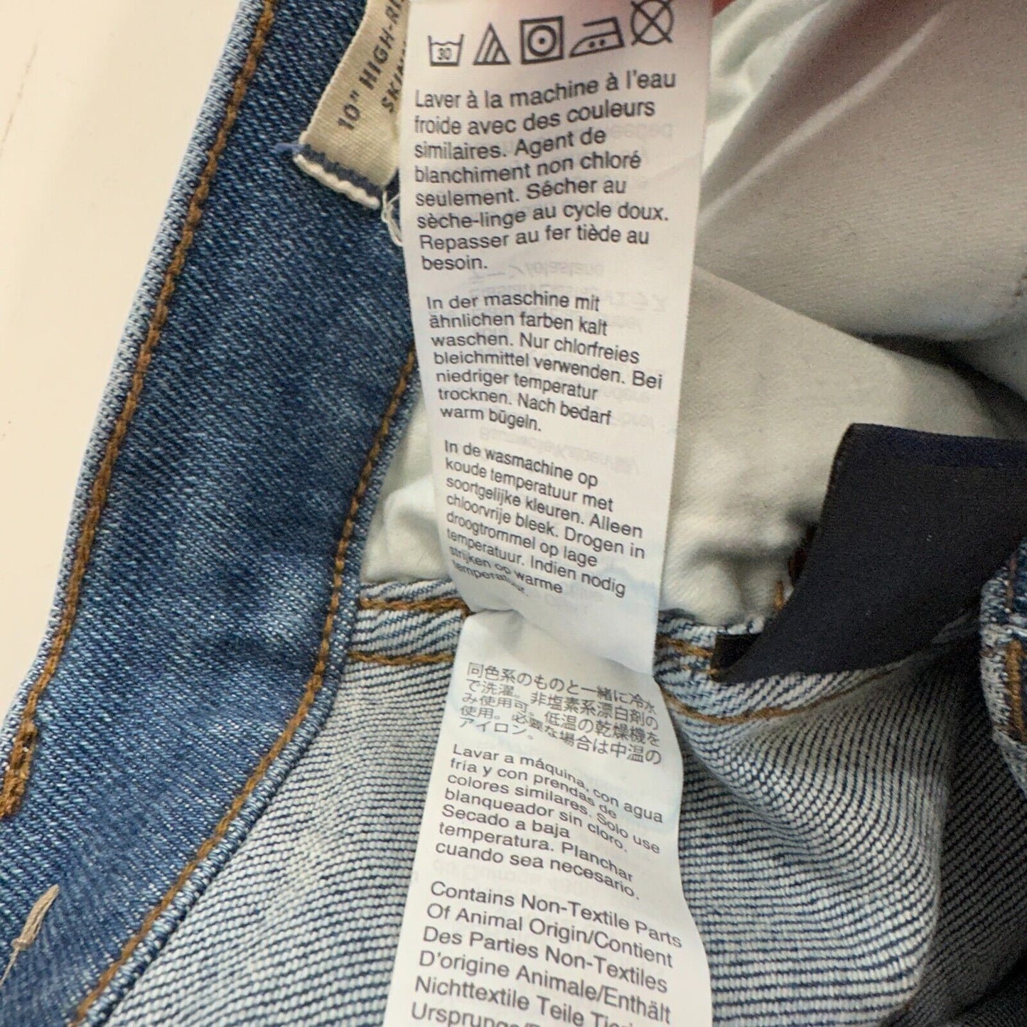Madewell Medium wash 10" High Rise Skinny Button Fly Raw Hem Jeans 26