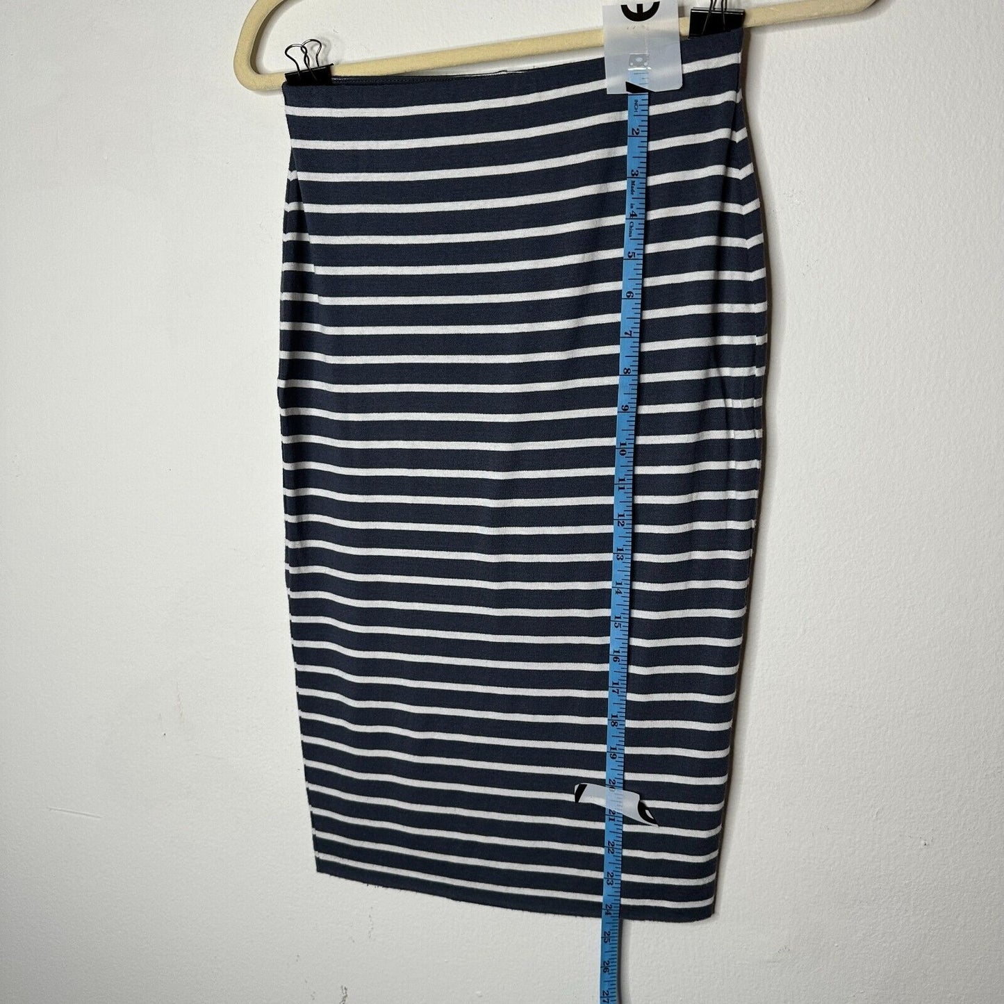 Bailey 44 Gray & White Stripe Bianca Knit Jersey High Waist Below Knee Skirt XS