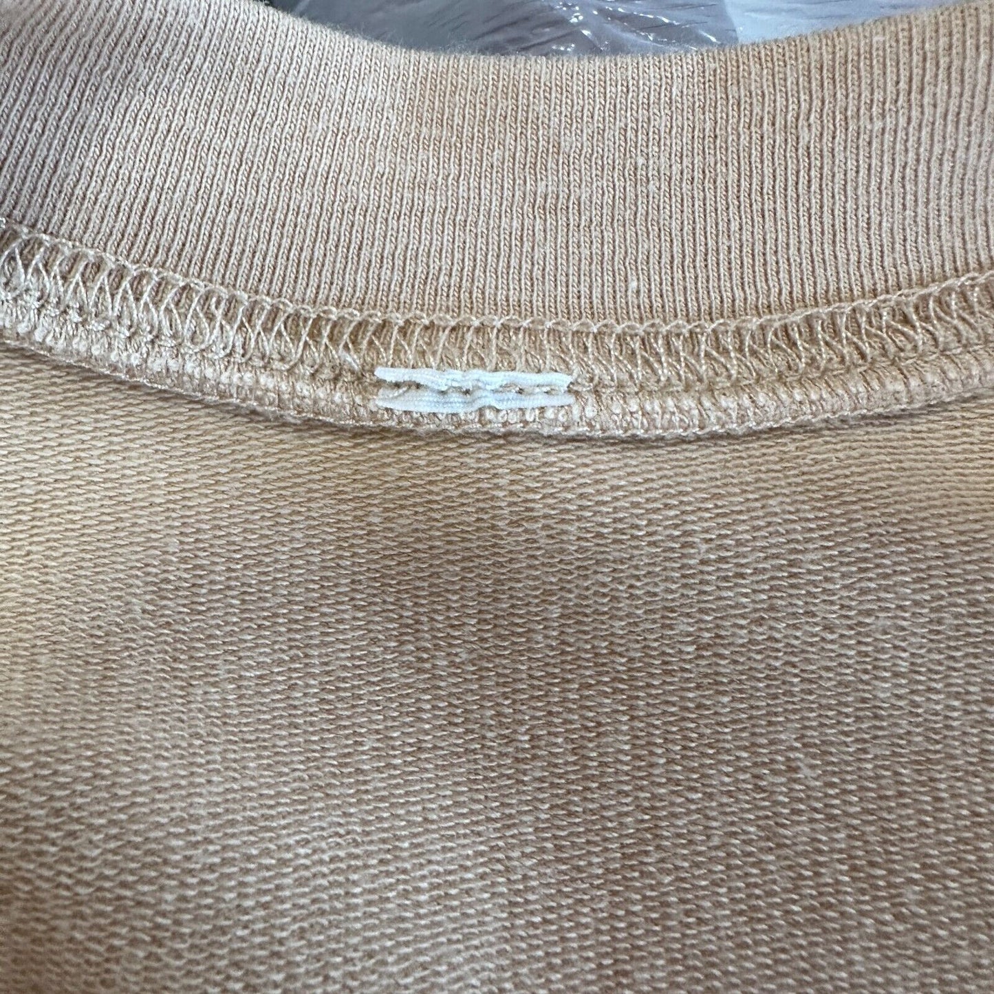 Alo Yoga Tan Go Washed and Worn Long Sleeve Boat Neck Boxy Crop Sweatshirt L