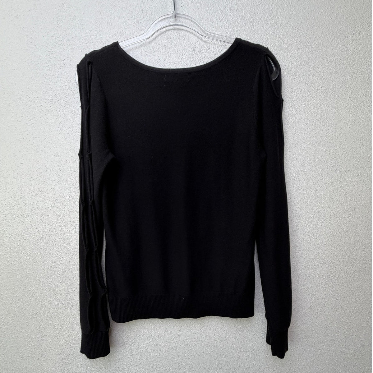 Ramy Brook Black Cutout Sleeve Sweater Women S
