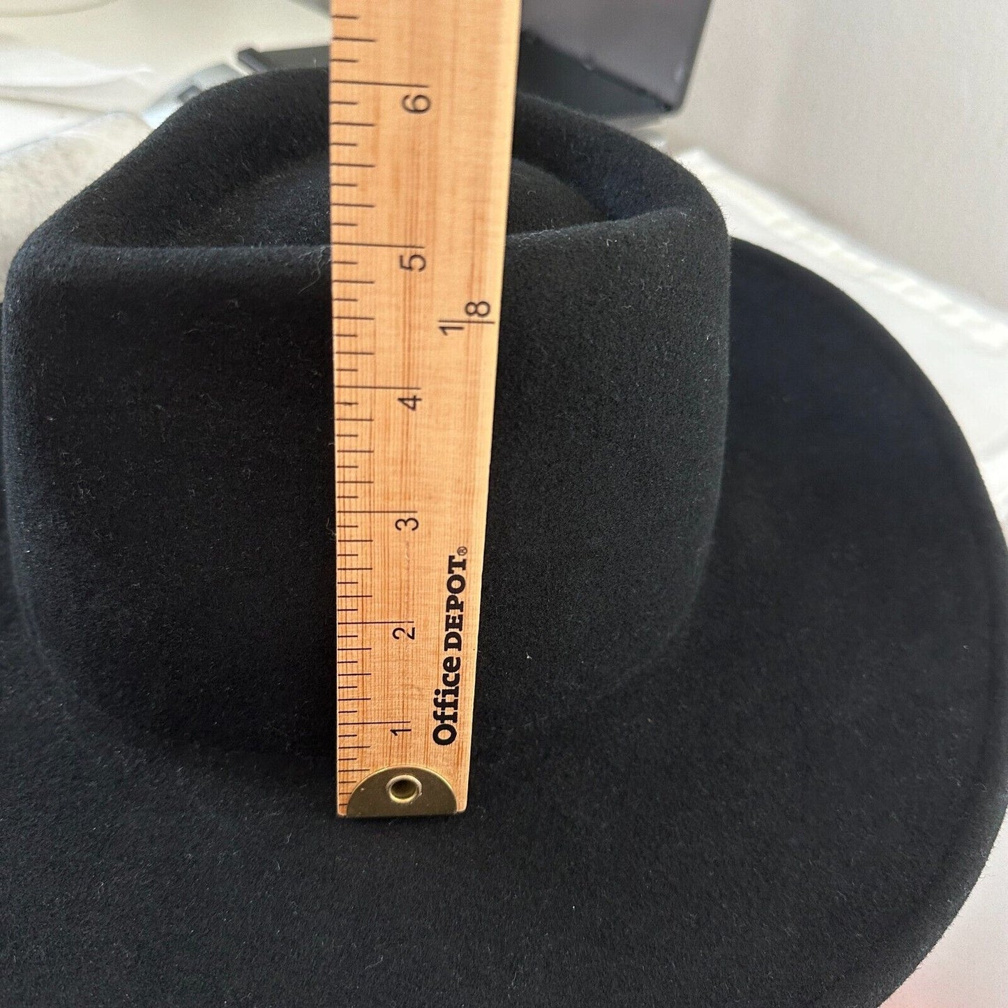 NWOT Sturdy Black Teardrop Round Wide Brim Wool Fedora Unisex