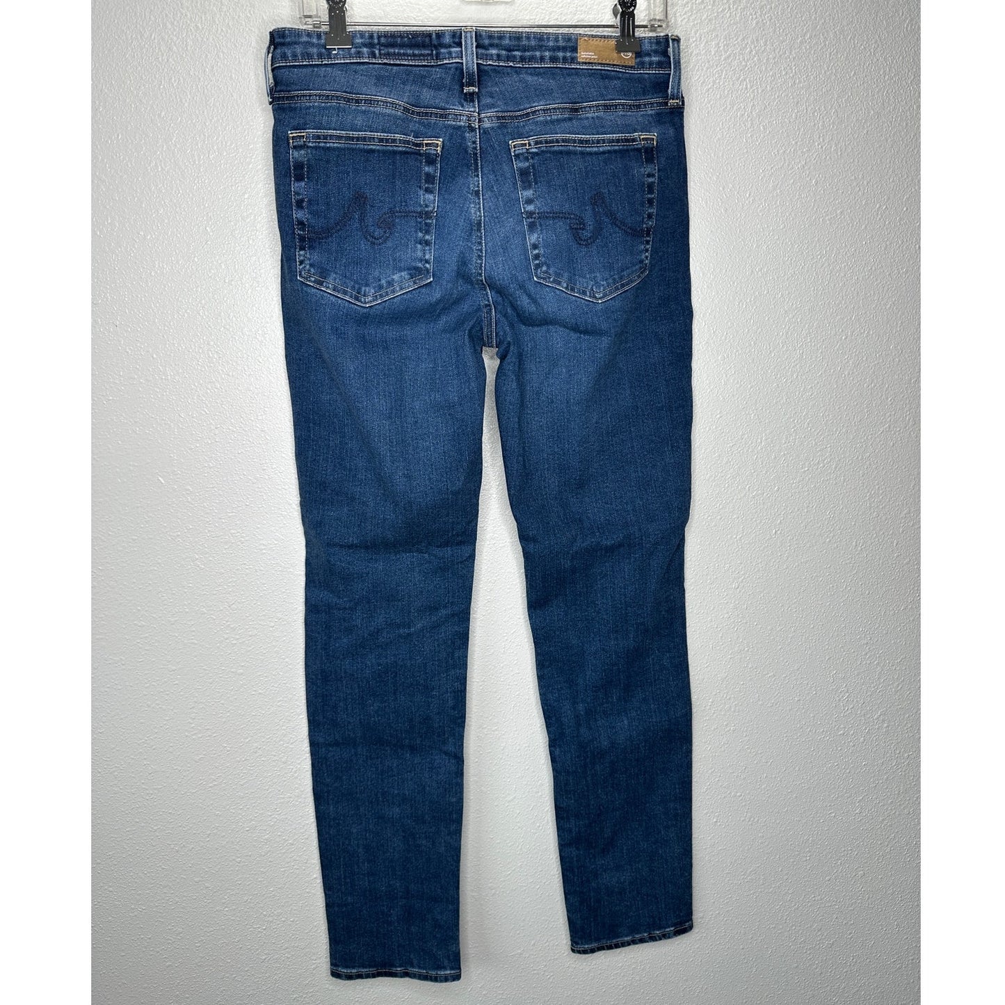 AG Dark Wash Whiskered Prima Cigarette Leg Japanese Fabric Jean 30