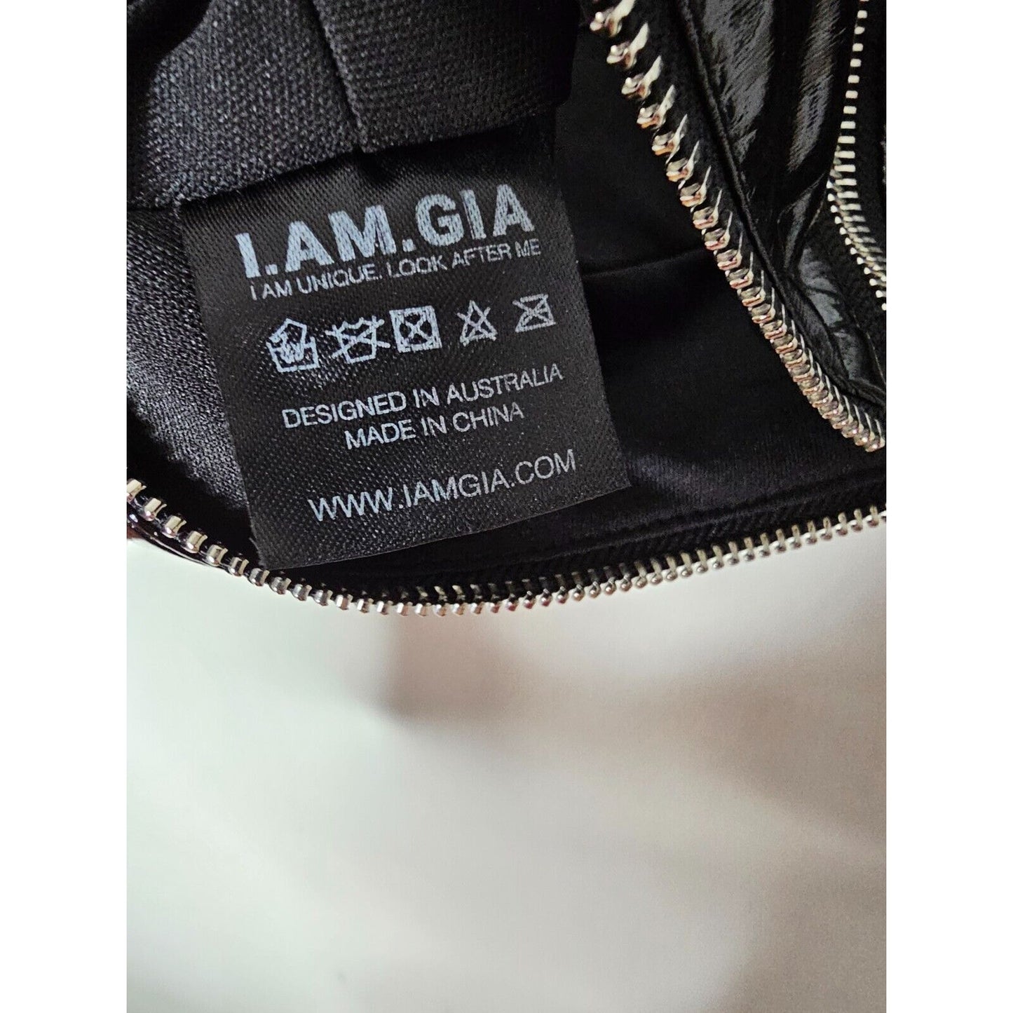 I. Am. Gia. Black Isla Patent Leather Bralette Spaghetti-Strap Zipper Detail XS
