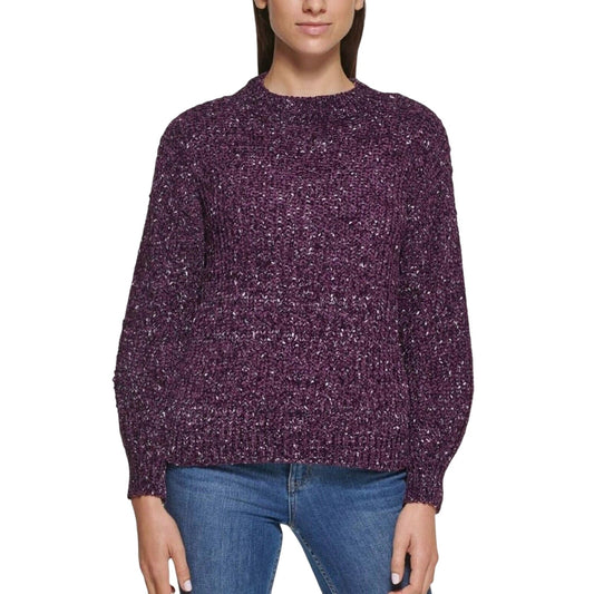Calvin Klein Aubergine Soft Chenille Crewneck Pullover Long Sleeves Sweater XS