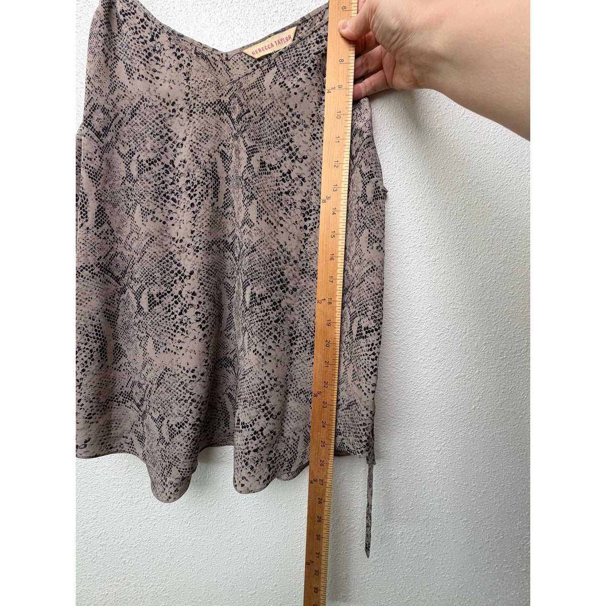 Rebecca Taylor Taupe Snake Print Silk Cami Women US 4