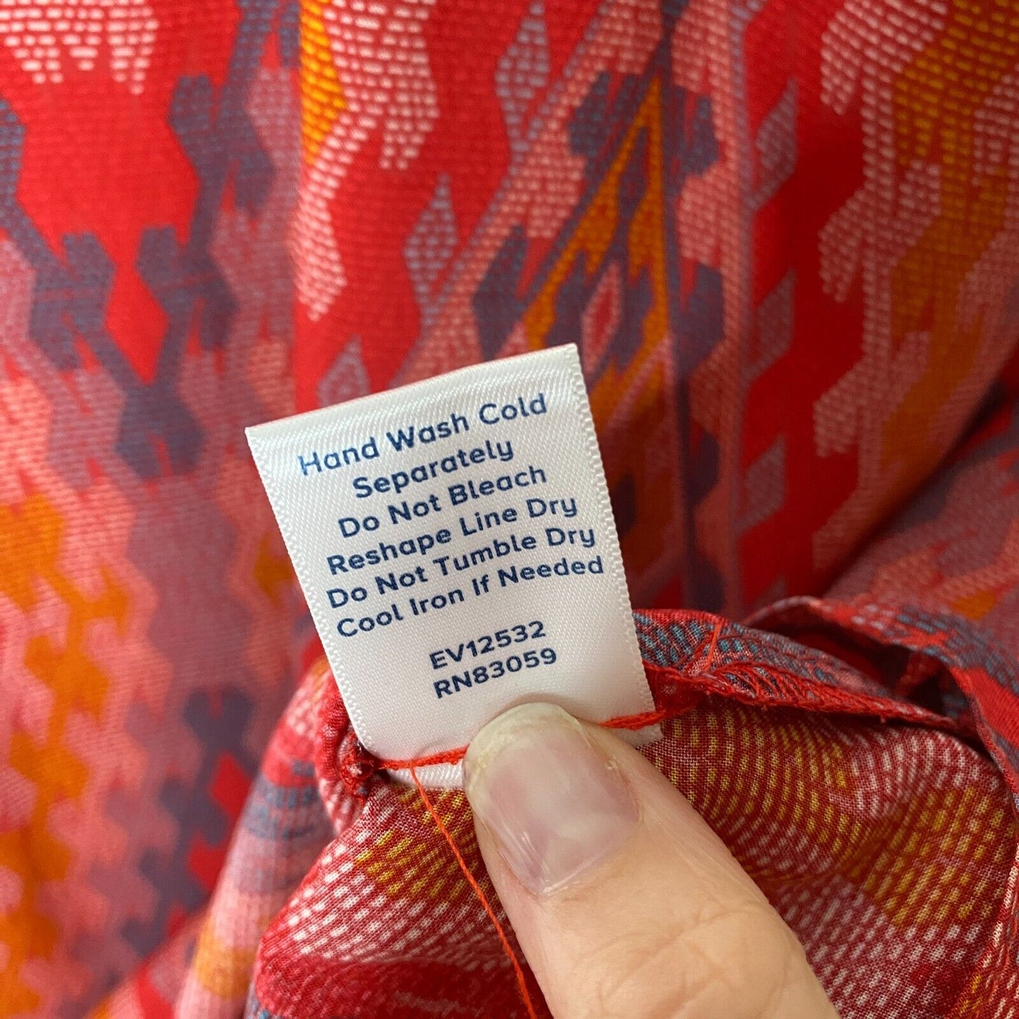 Allison Joy Alina Halter Firebrick Red Orange & Gray Aztec Sleeveless Top XS