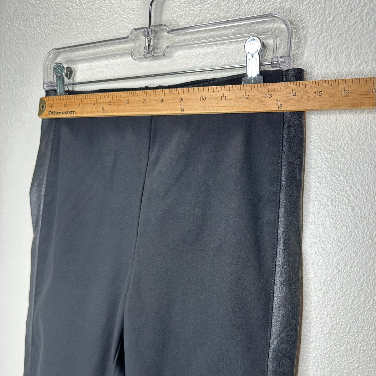 Rag & Bone Black Lamb Leather Side Stripe Back Zip Stretch Pants 8