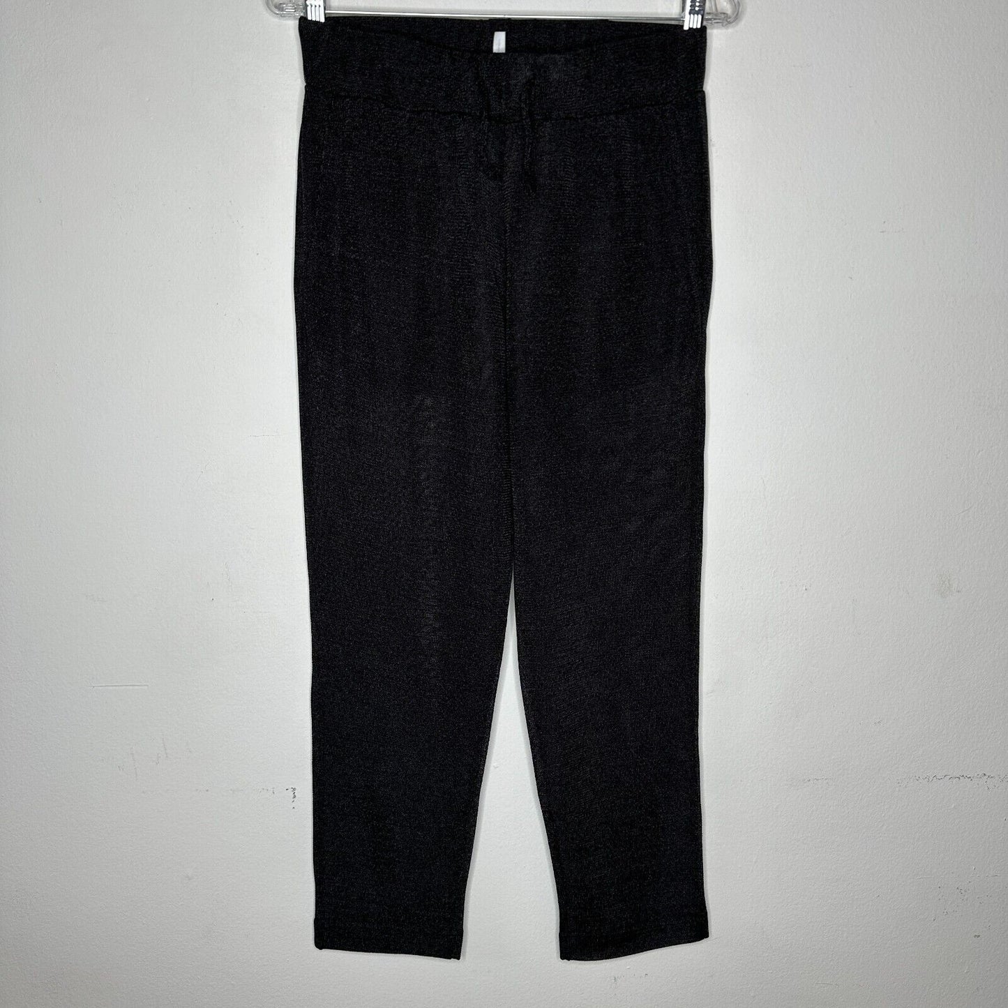 Elaine Field Black Metallic Shimmer & Sheer Mesh Tie Waist Slash Pocket Pants 1