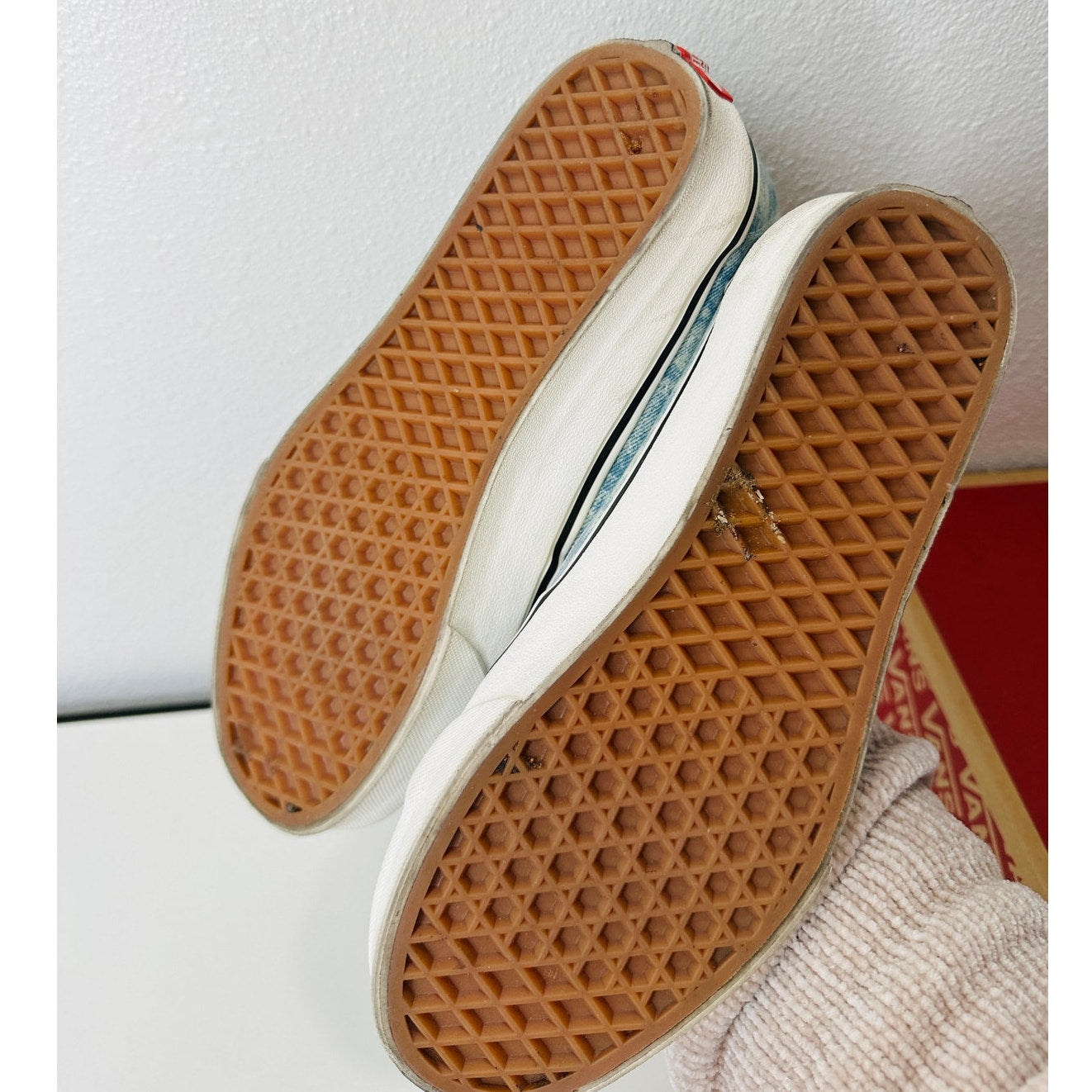 Vans Washed Blue White Sk8-Hi Taper Denim Winter Sky Skate Shoes 8