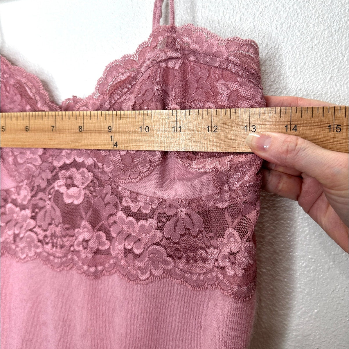 Whim Rose Pink Lace Knit Cashmere Blend Cami Top S