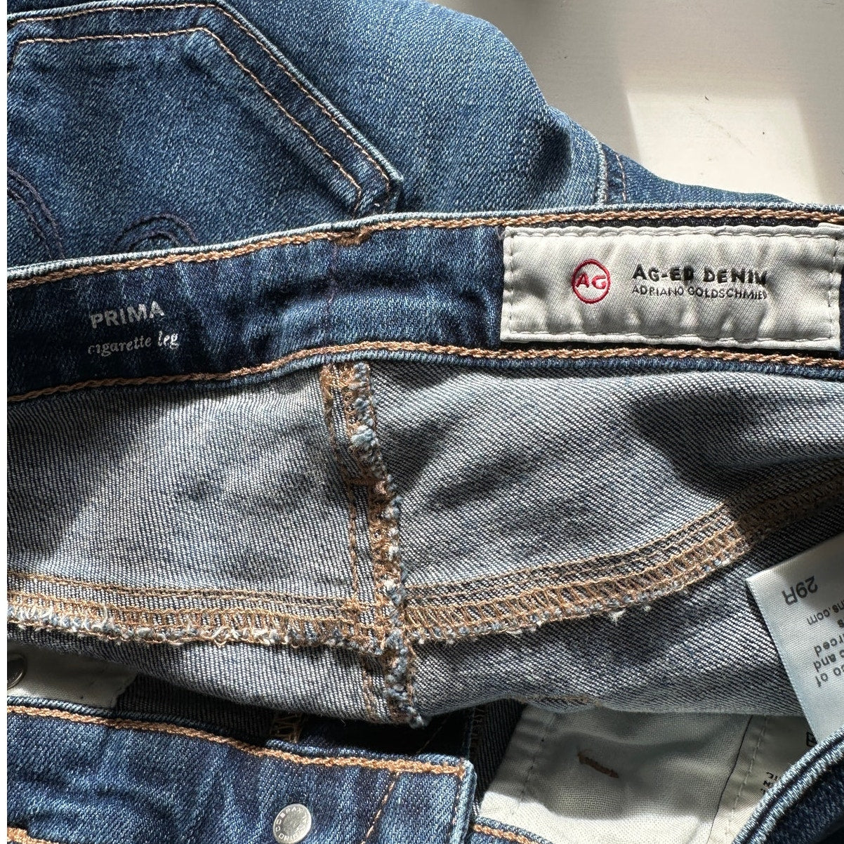AG Adriano Goldschmied Prima Ankle Jeans Blue Cigarette Leg Sz 29