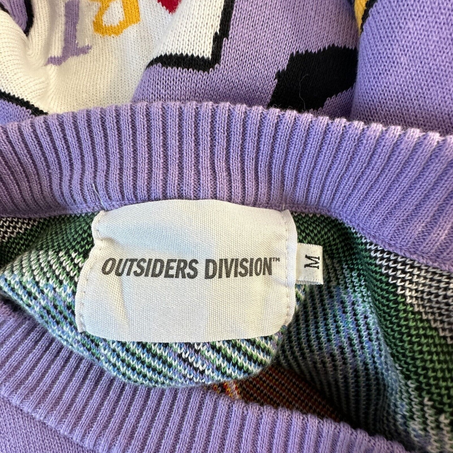 Outsiders Division Unique Purple Multi-Color Art School Graphic Sweatshirt Med