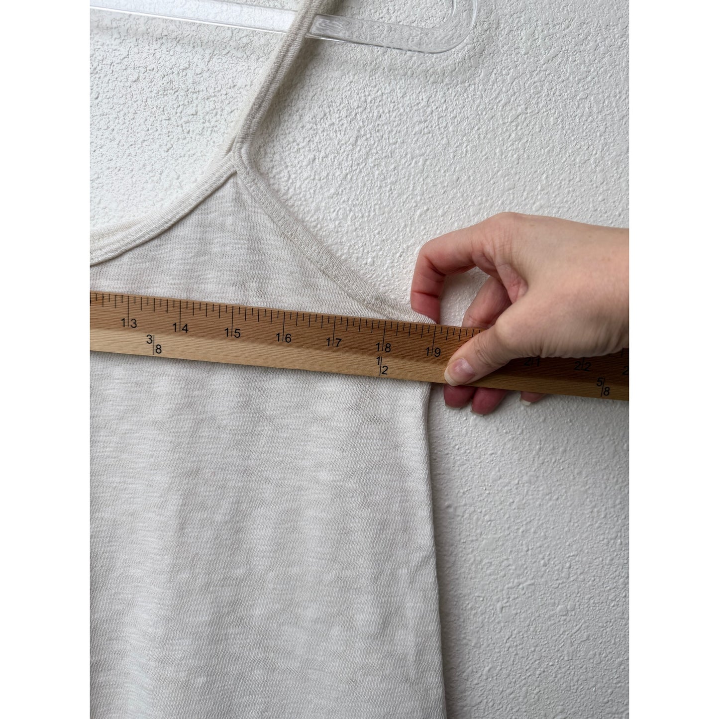 LNA Cream Cotton Spaghetti Strap Crop Top Womens L