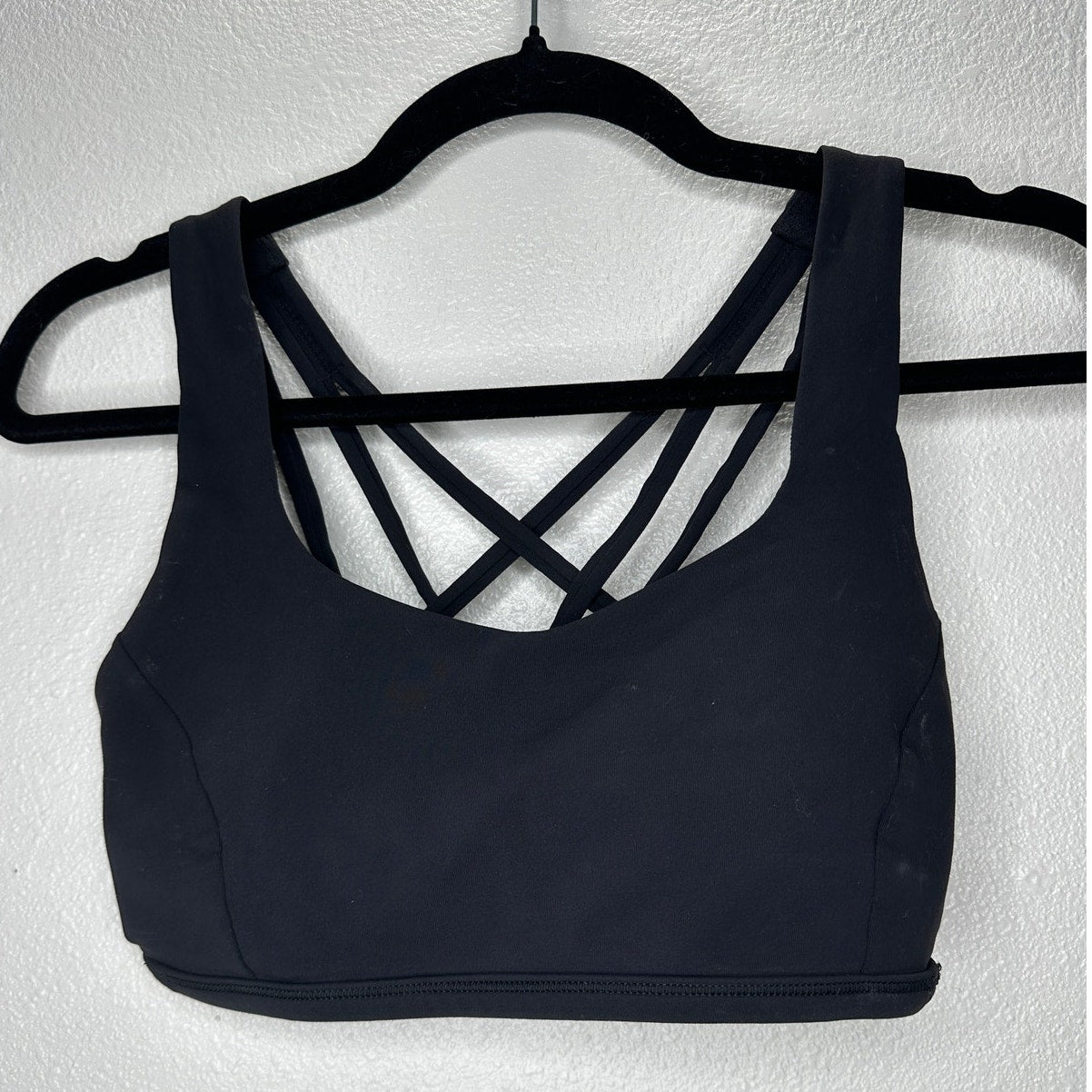 Lululemon Black Round Neck Strappy Racerback Energy Bra 6